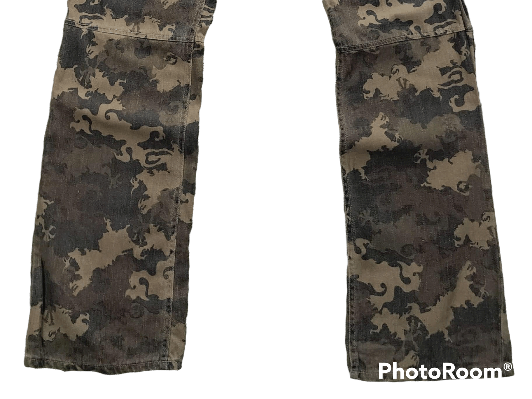 Japanese Brand CP161 FLARE Gumu Japan Two Tone Distressed Bondage Pant Size US 31 - 9 Thumbnail