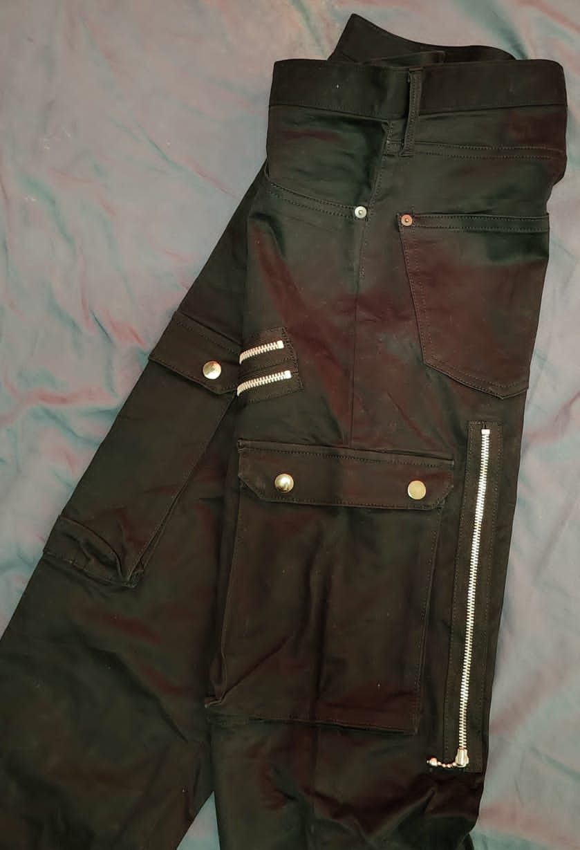 Japanese Brand CP162 ground edge Japan Punk Bondage Zipper Cargo Pant Size US 33 - 10 Thumbnail