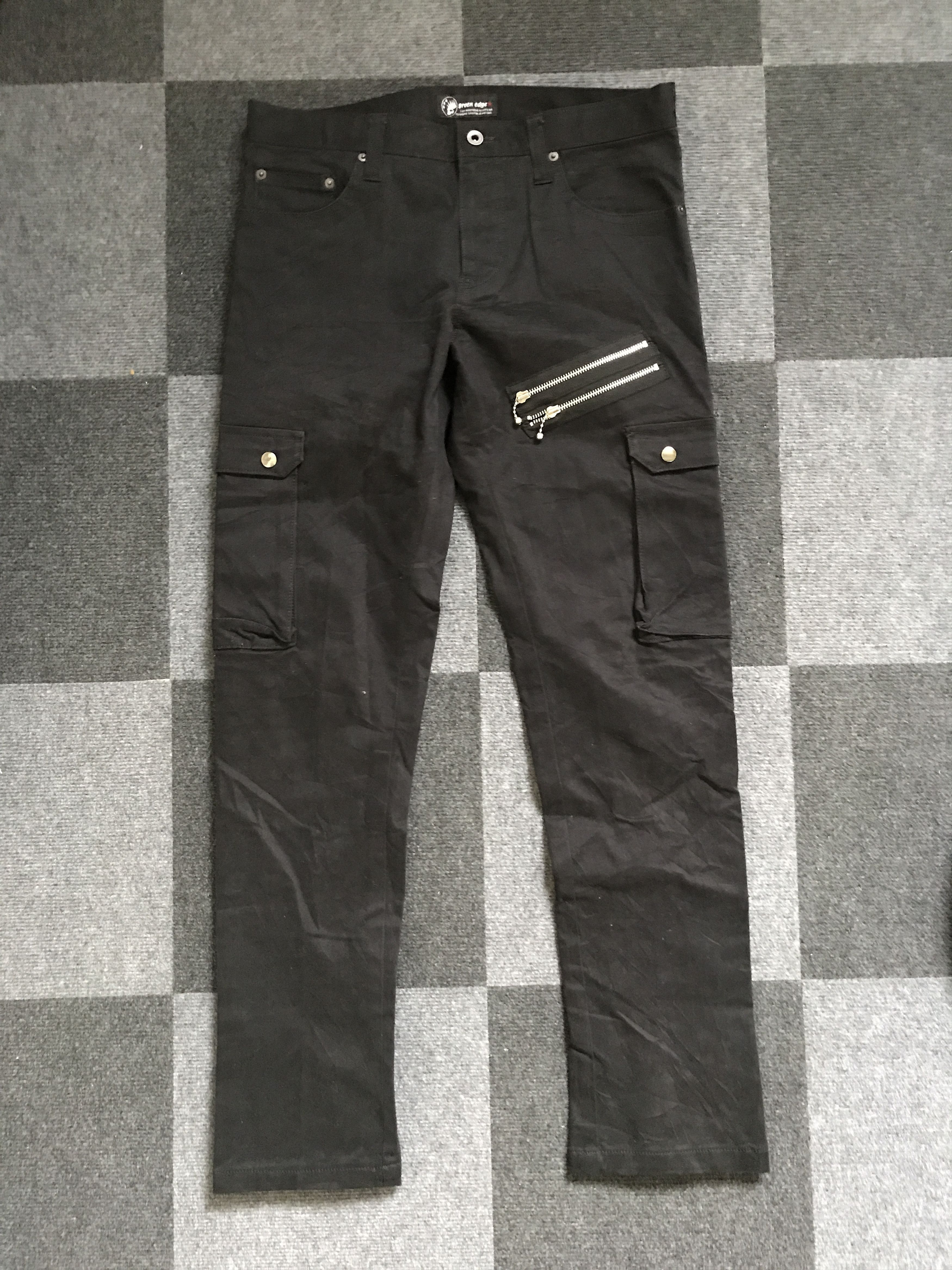 Japanese Brand CP162 ground edge Japan Punk Bondage Zipper Cargo Pant Size US 33 - 3 Thumbnail