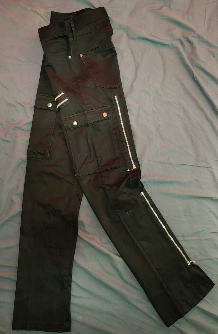 Japanese Brand CP162 ground edge Japan Punk Bondage Zipper Cargo Pant Size US 33 - 8 Thumbnail