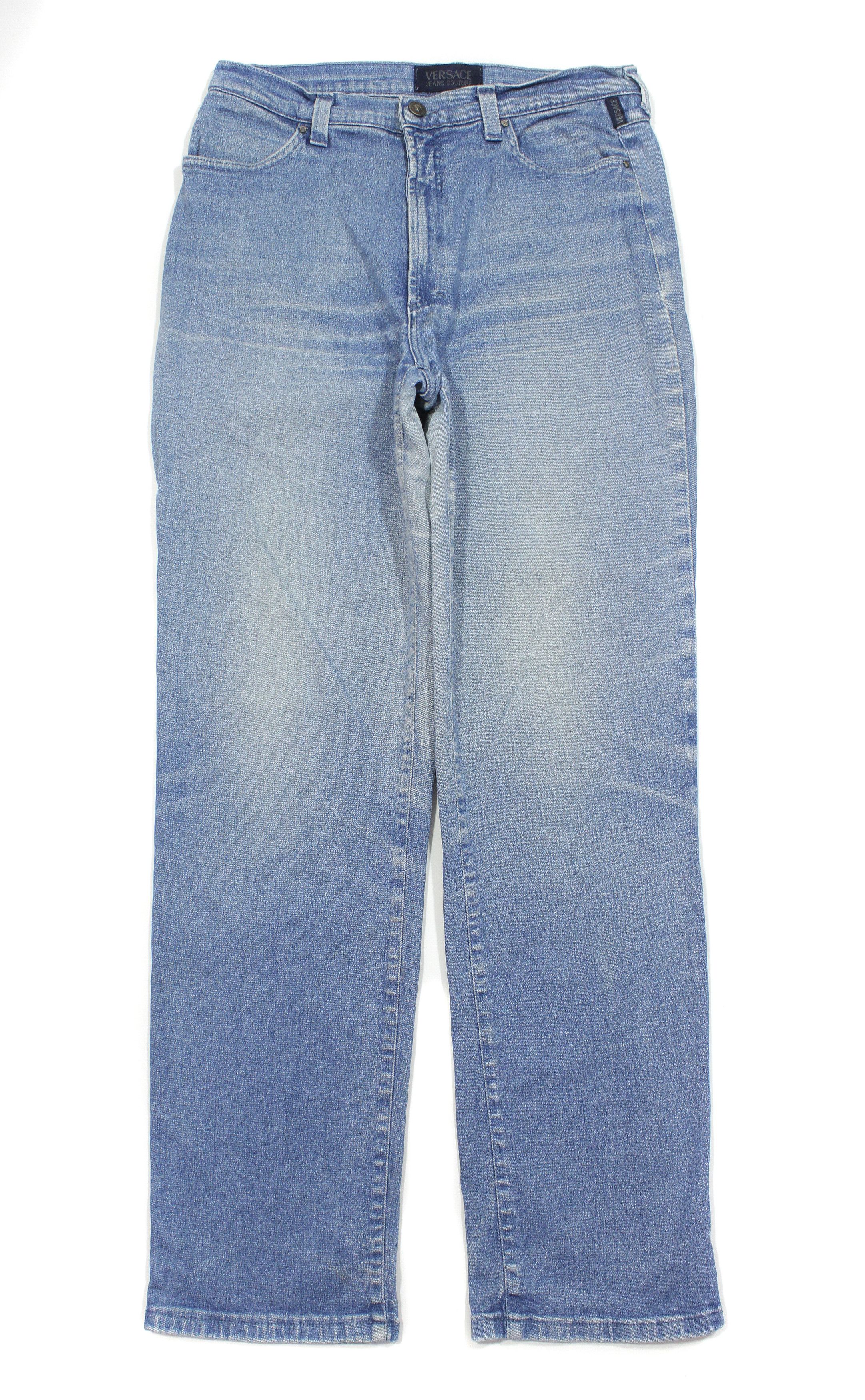 Versace 90S Medusa Buttons Sanded Jeans Vintage Size US 30 / EU 46 - 1 Thumbnail