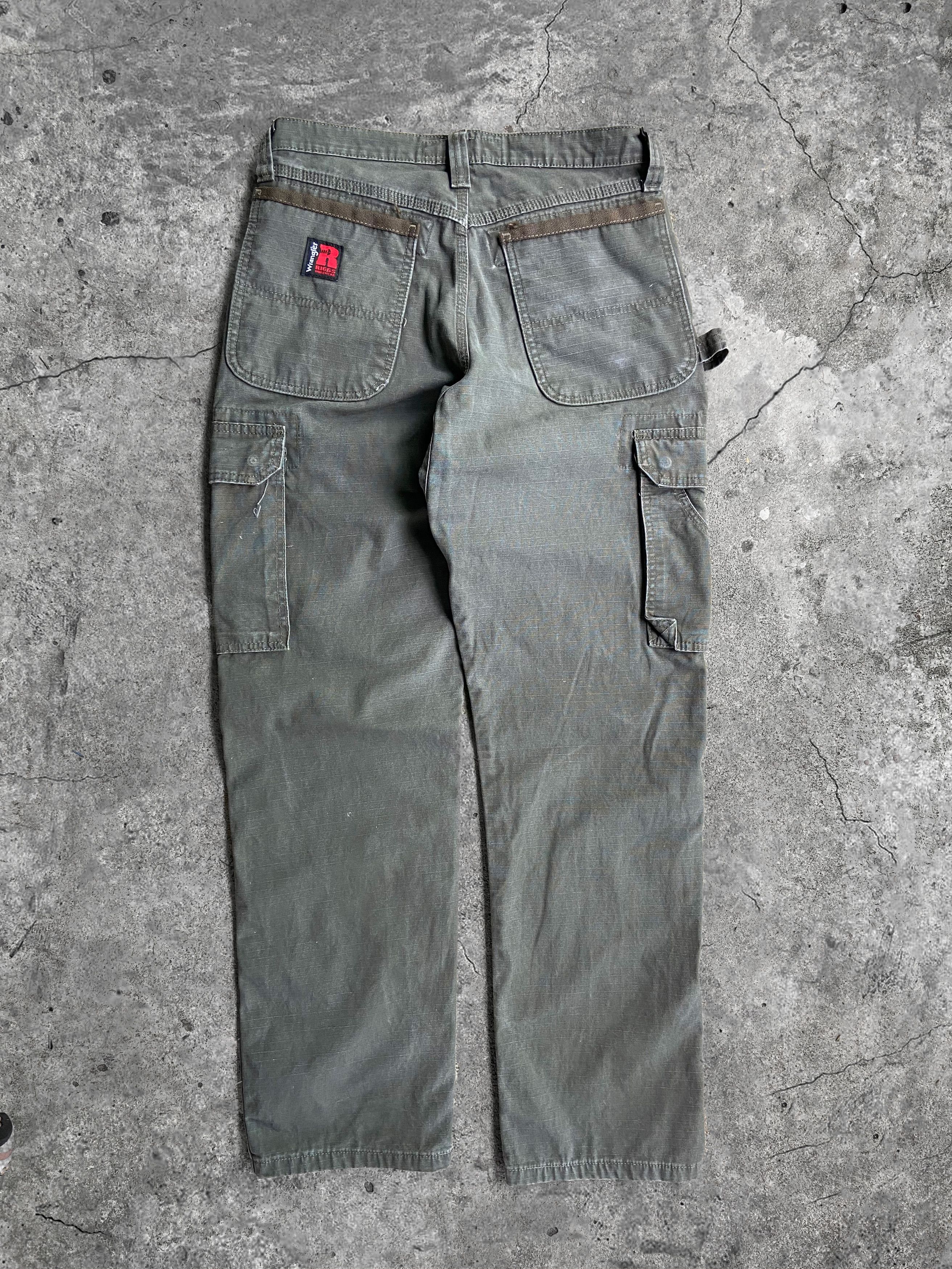 Wrangler VINTAGE GREEN RIGGS WORKWEAR CARGO Pants Size US 30 / EU 46 - 6 Thumbnail