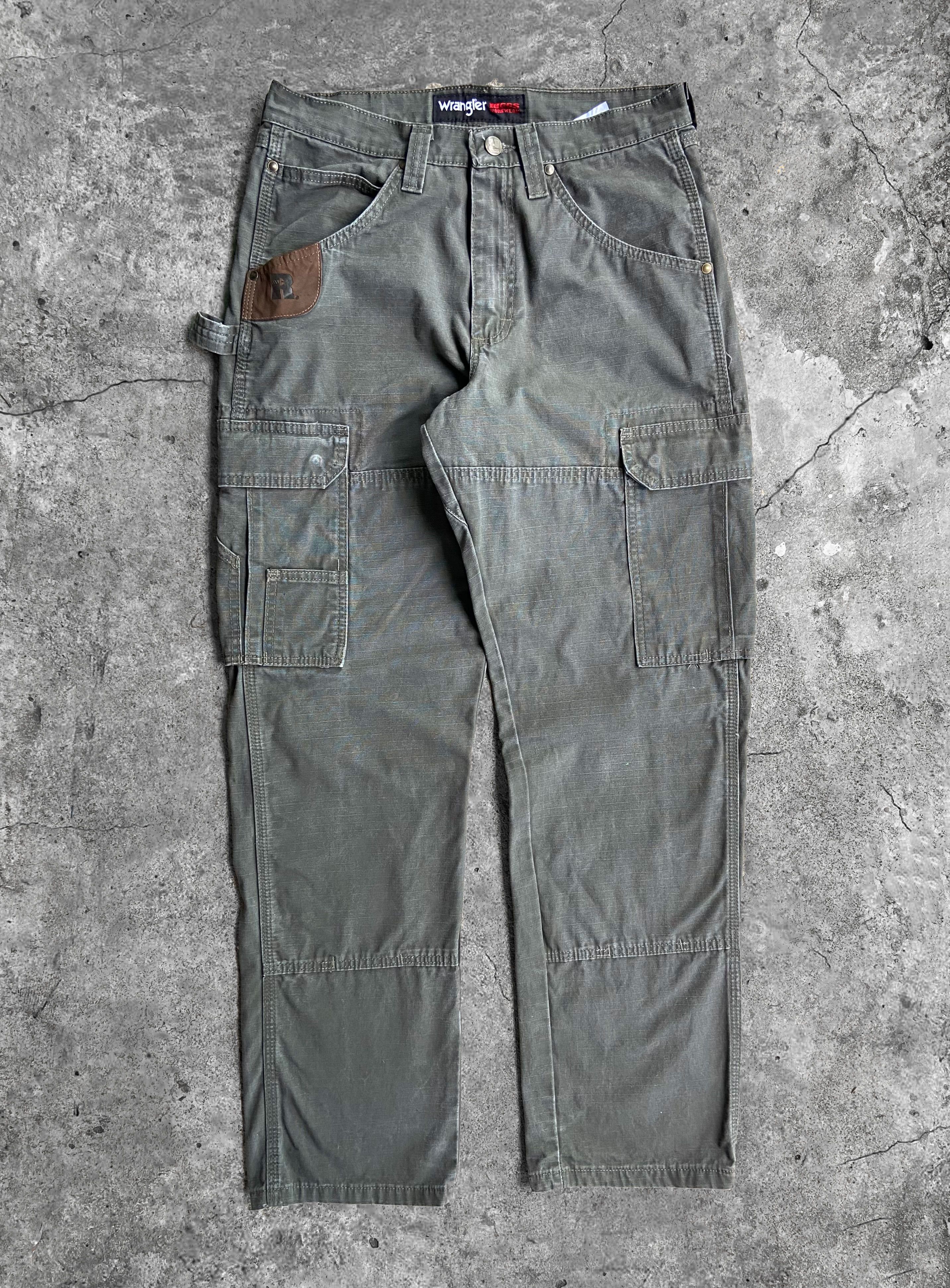 Wrangler VINTAGE GREEN RIGGS WORKWEAR CARGO Pants Size US 30 / EU 46 - 2 Thumbnail