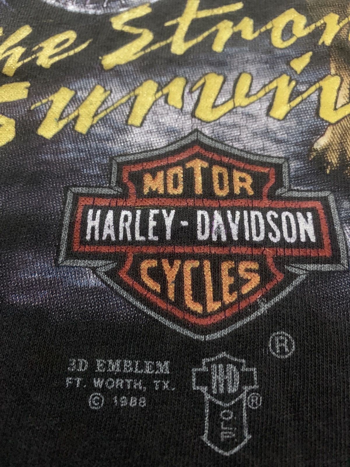 Harley Davidson Vintage 1988 3D Emblem Harley Davidson-the strong servive Size US L / EU 52-54 / 3 - 11 Thumbnail