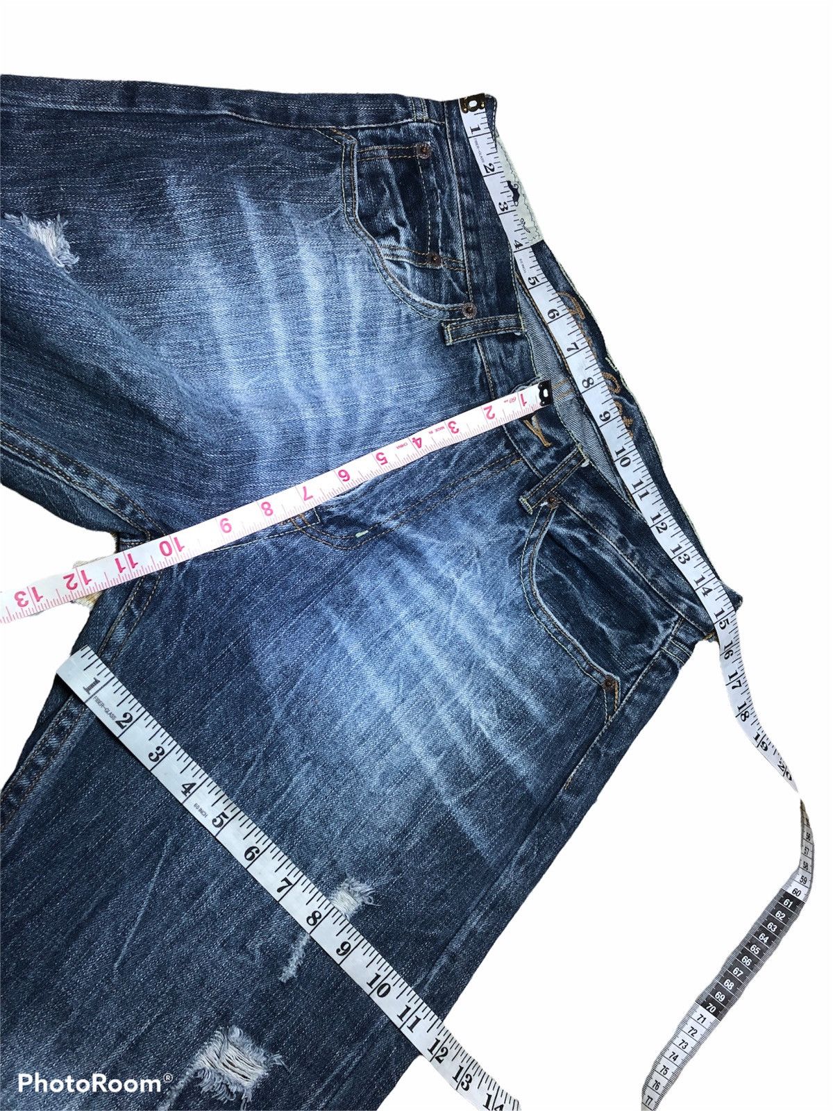 Hypebeast WIDE LEG FREE GATE WASHED BLUE DISTRESSED DENIM Size US 30 / EU 46 - 7 Thumbnail