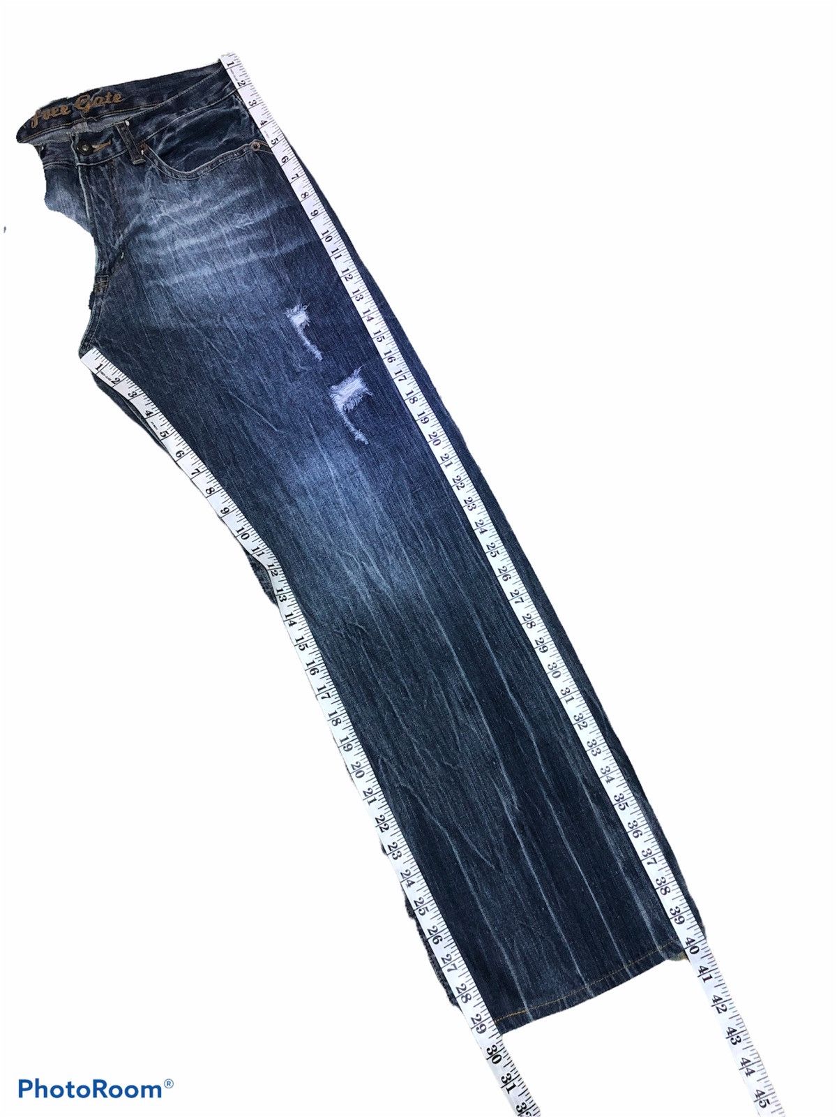 Hypebeast WIDE LEG FREE GATE WASHED BLUE DISTRESSED DENIM Size US 30 / EU 46 - 9 Thumbnail