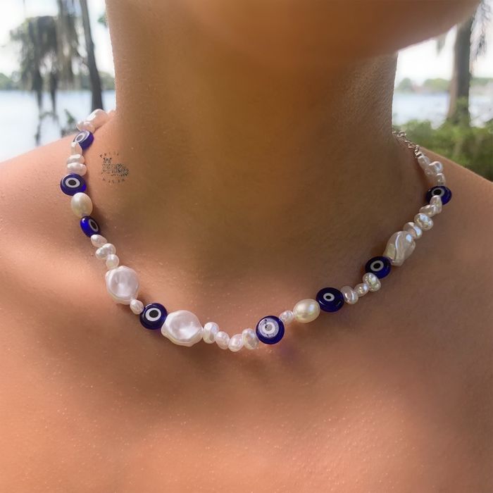 Custom Beaded Y2K Pearl Necklace Retro Grailed