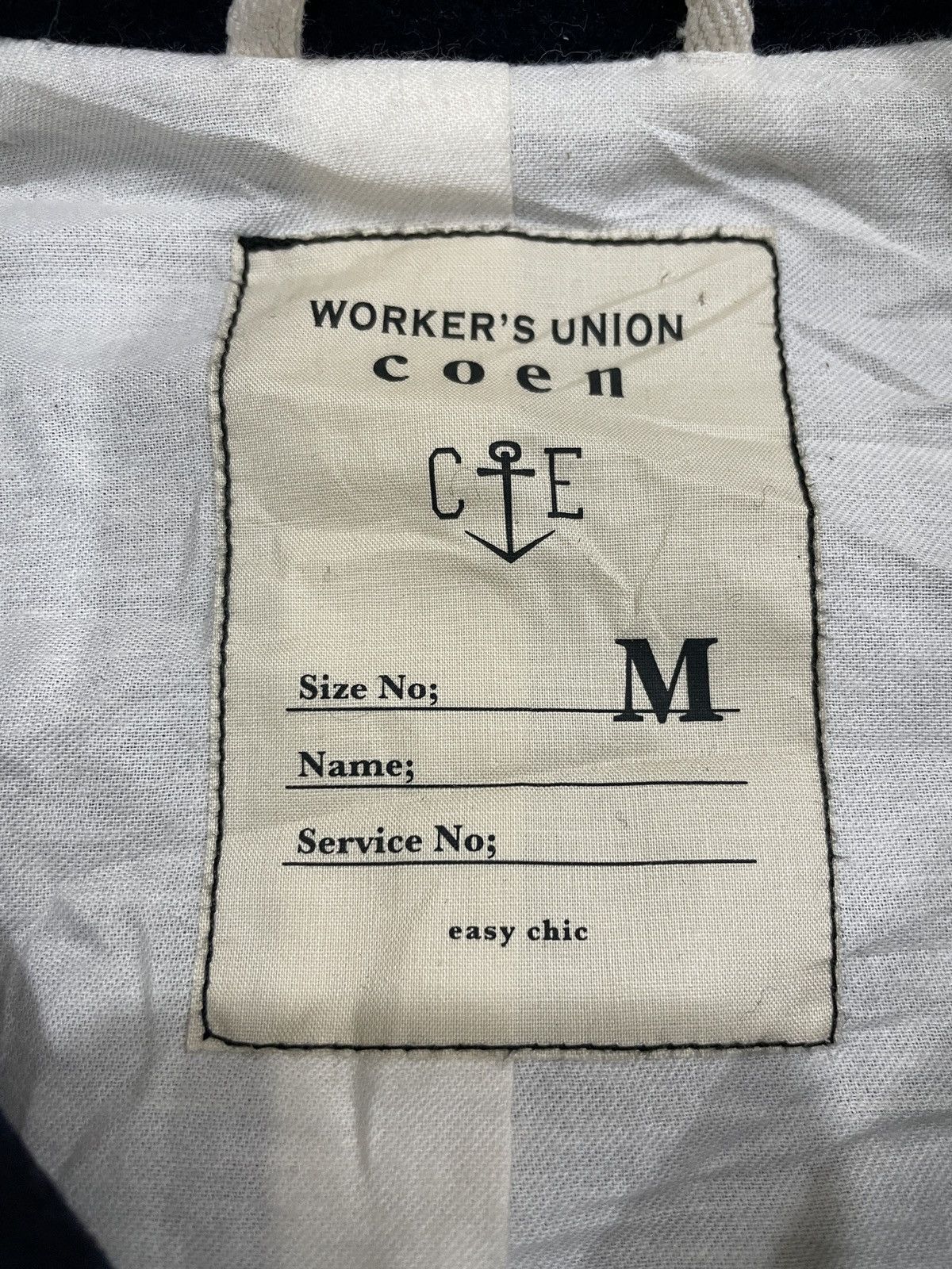 Worker’s union peacoat by COEN Navy blue military slim fit M
