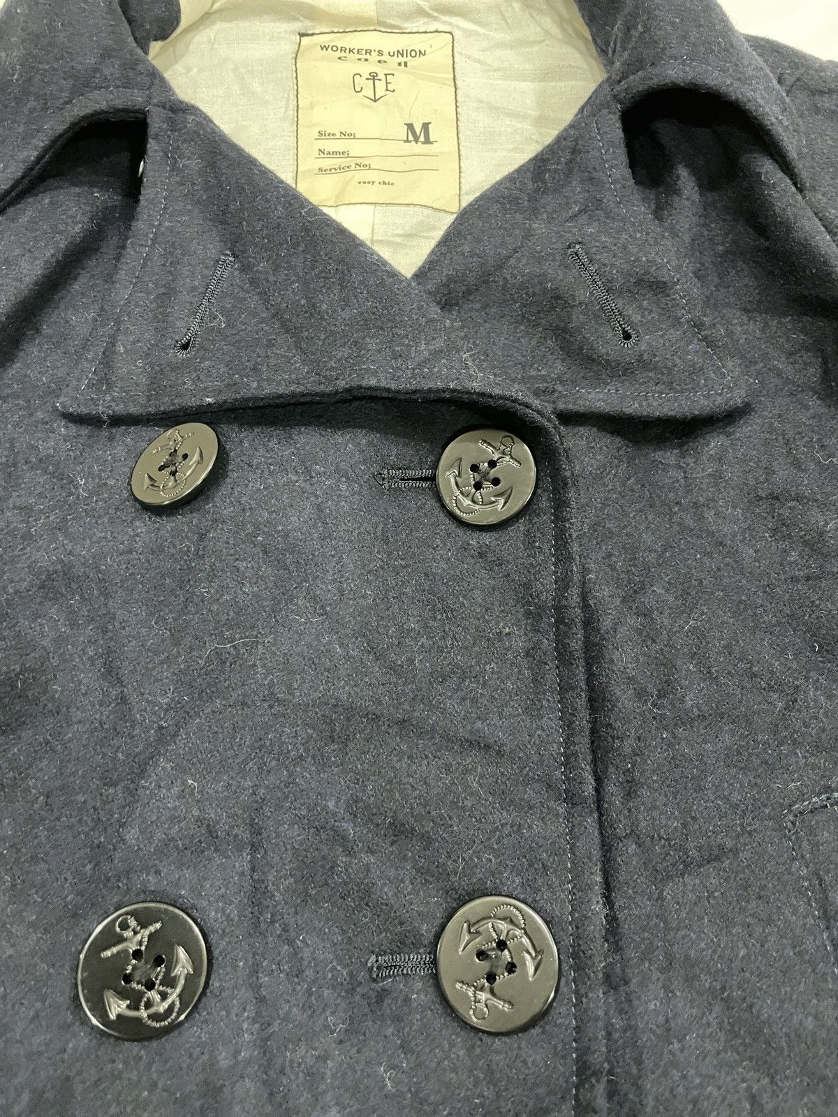 Worker’s union peacoat by COEN Navy blue military slim fit M