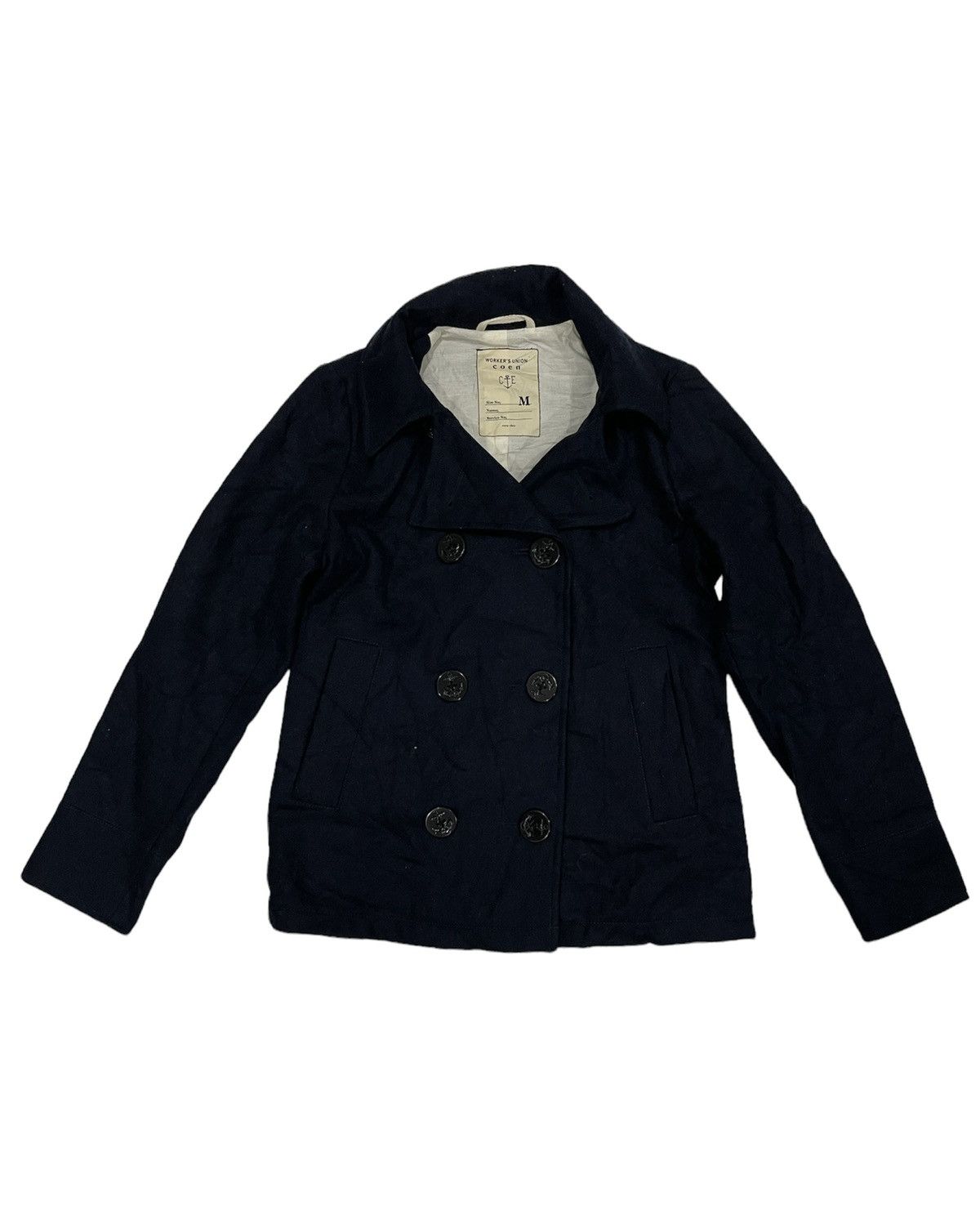 Worker’s union peacoat by COEN Navy blue military slim fit M