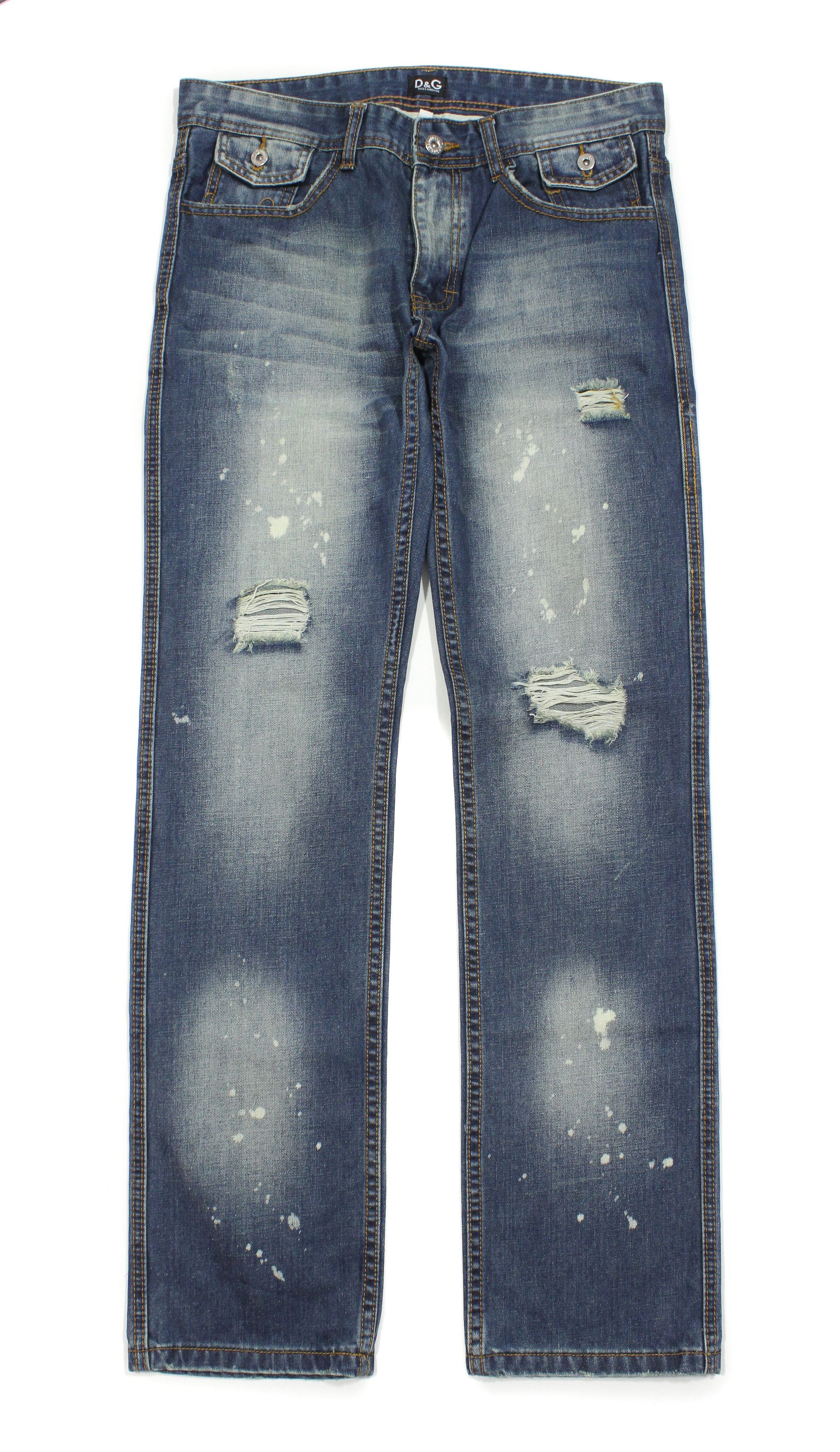 Dolce & Gabbana 90S Painter Distressed Jeans Vintage Size US 33 - 1 Thumbnail