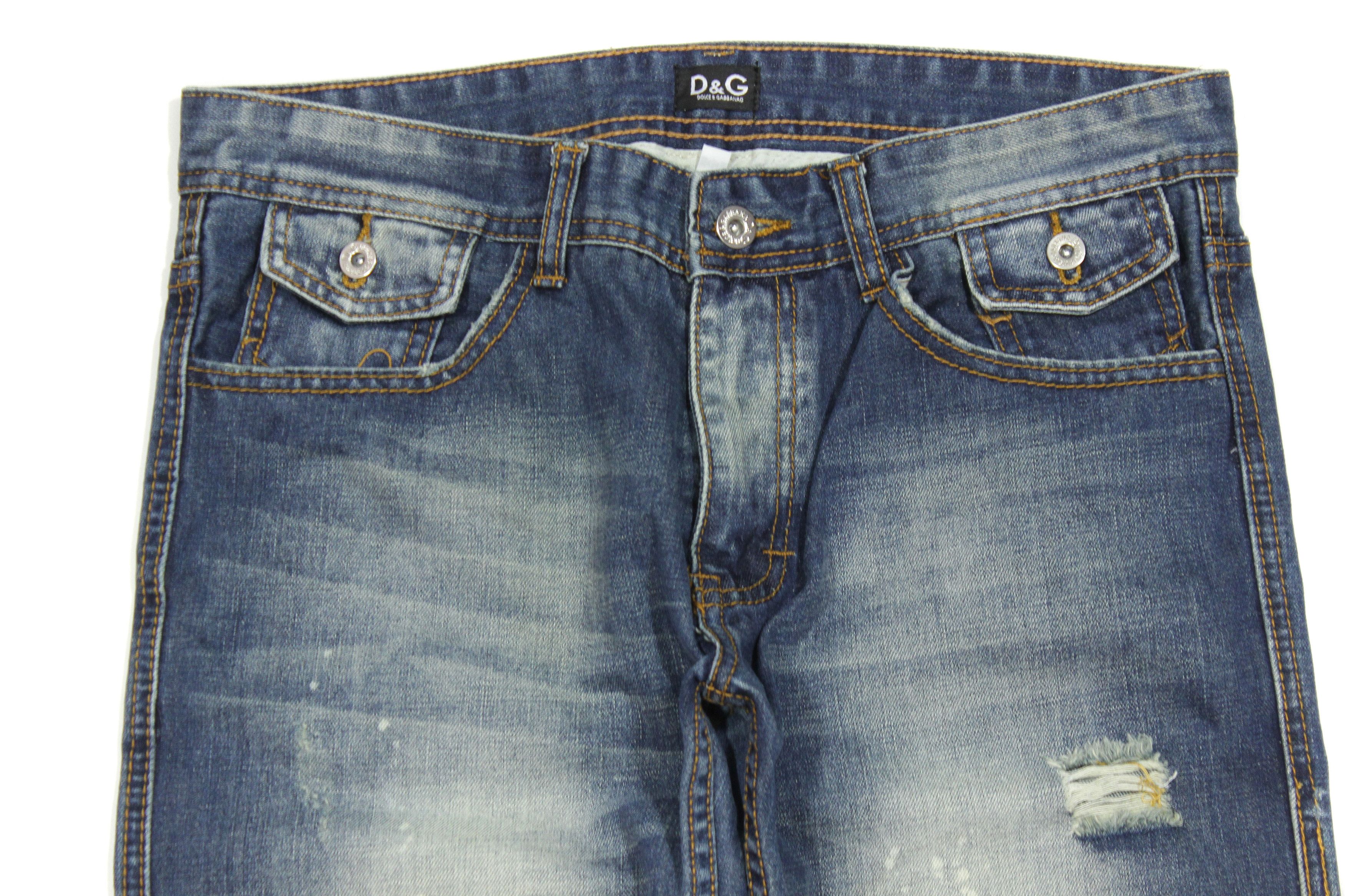 Dolce & Gabbana 90S Painter Distressed Jeans Vintage Size US 33 - 3 Thumbnail