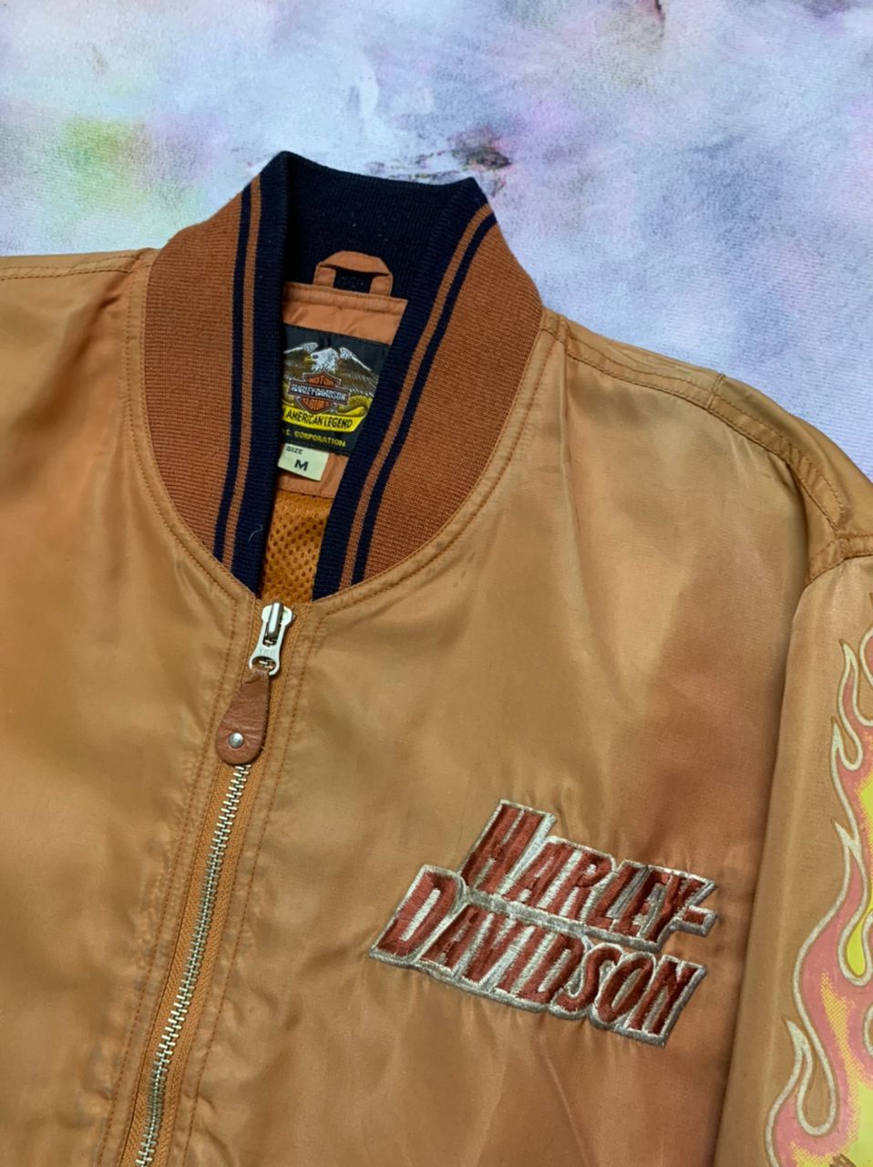 Harley Davidson Vintage Harley Davidson Flame Flight Jacket Size US M / EU 48-50 / 2 - 6 Thumbnail