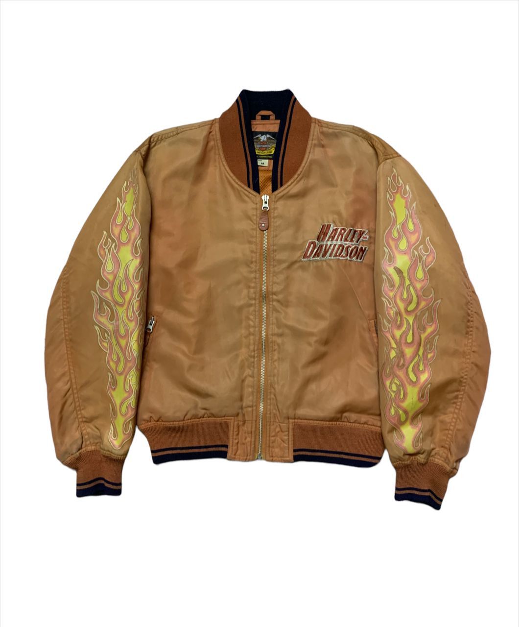 Harley Davidson Vintage Harley Davidson Flame Flight Jacket Size US M / EU 48-50 / 2 - 2 Thumbnail