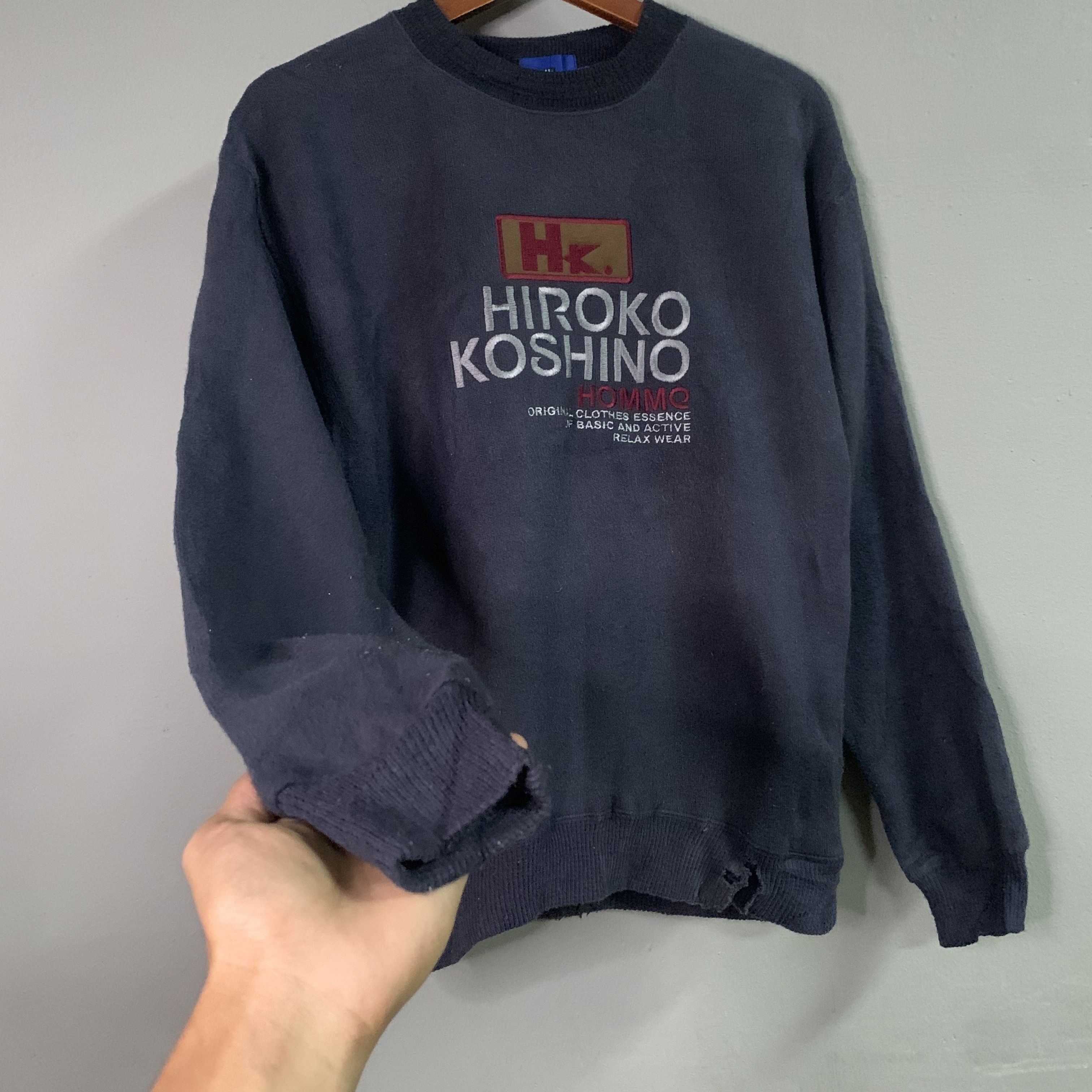 Hiroko Koshino Homme 💥DISTRESSED!! Vintage Hiroko Koshino Homme Crewneck Size US M / EU 48-50 / 2 - 6 Thumbnail
