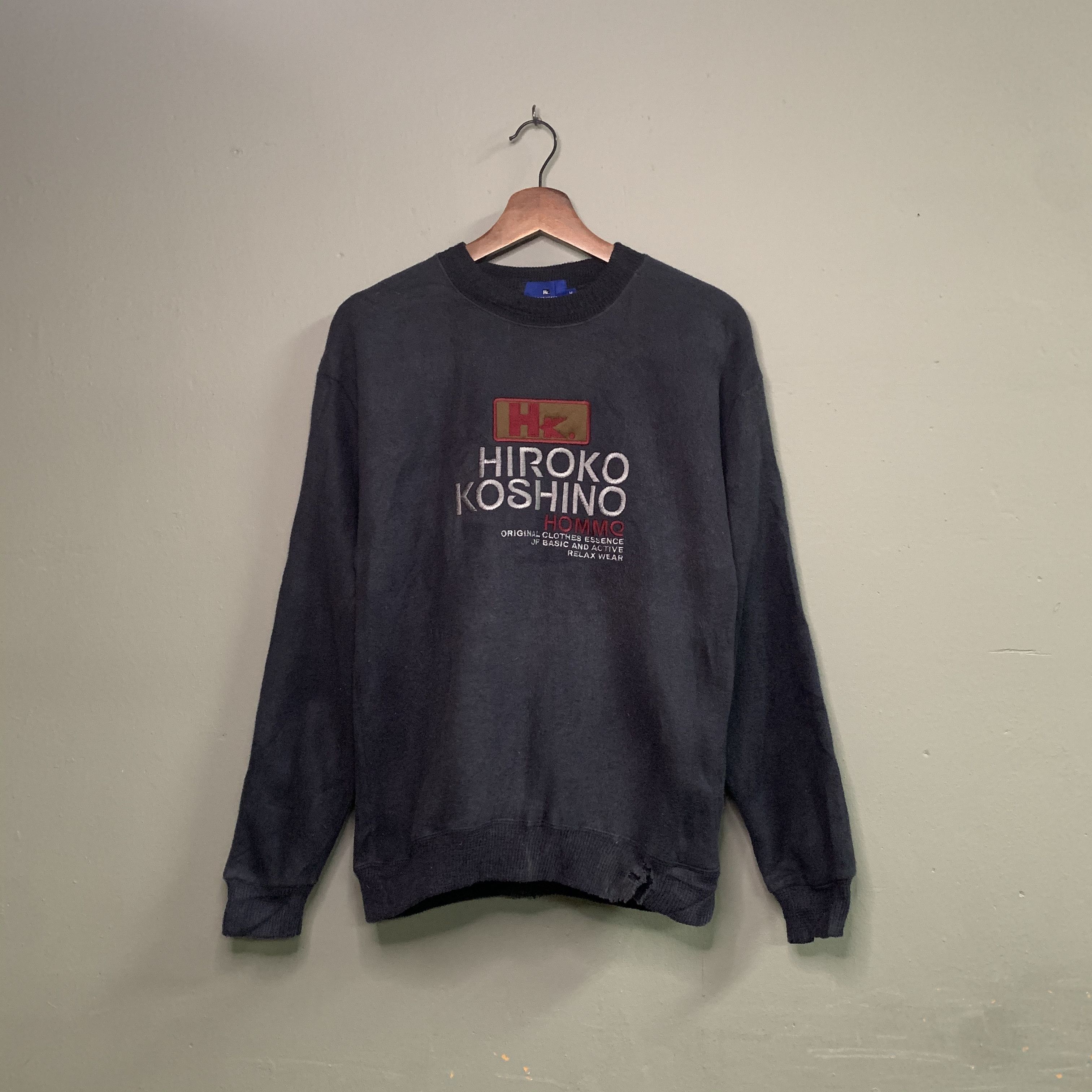 Hiroko Koshino Homme 💥DISTRESSED!! Vintage Hiroko Koshino Homme Crewneck Size US M / EU 48-50 / 2 - 1 Thumbnail