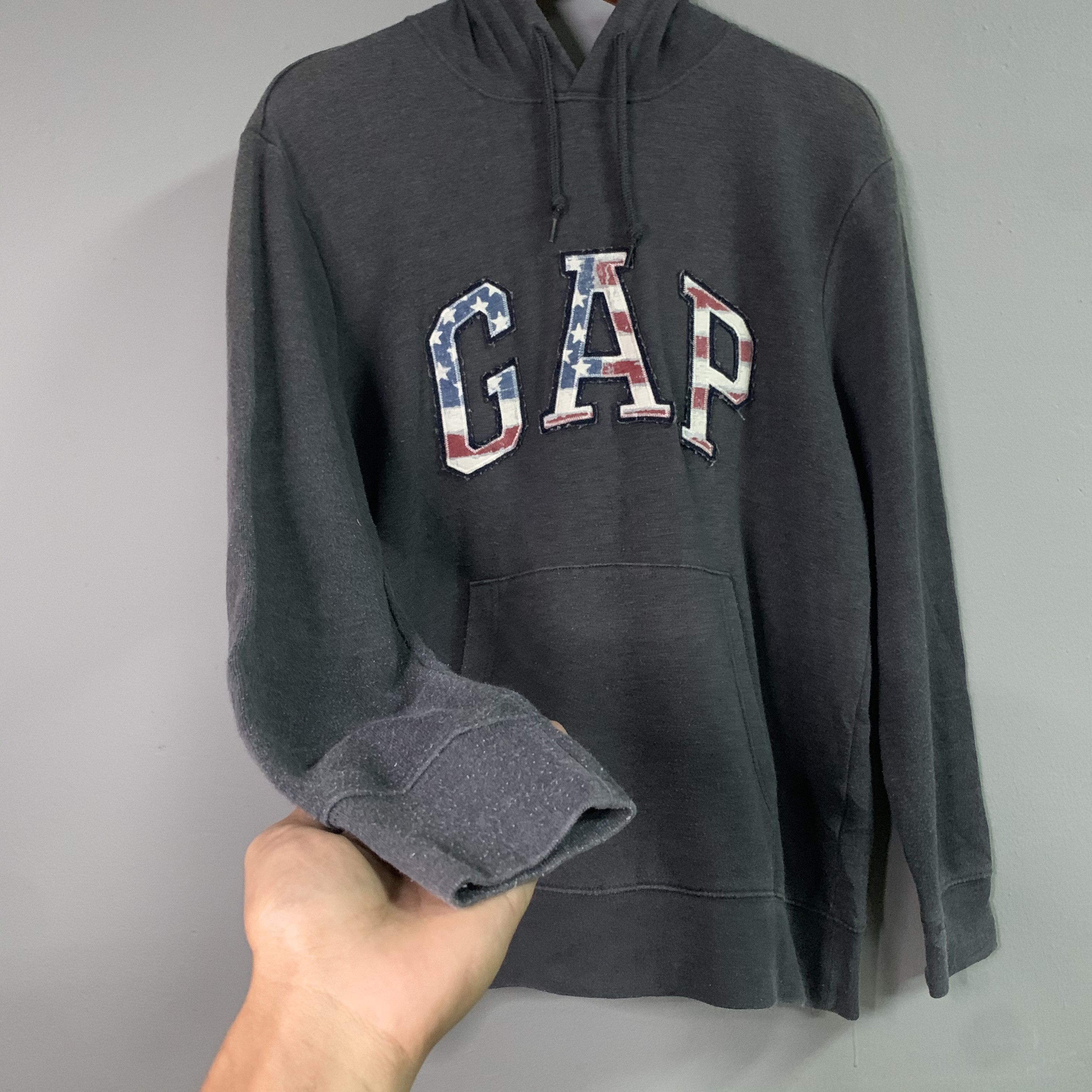 Gap Gap Brand BigLogo American Flag Inside Spell Hooded Sweater Size US M / EU 48-50 / 2 - 4 Thumbnail