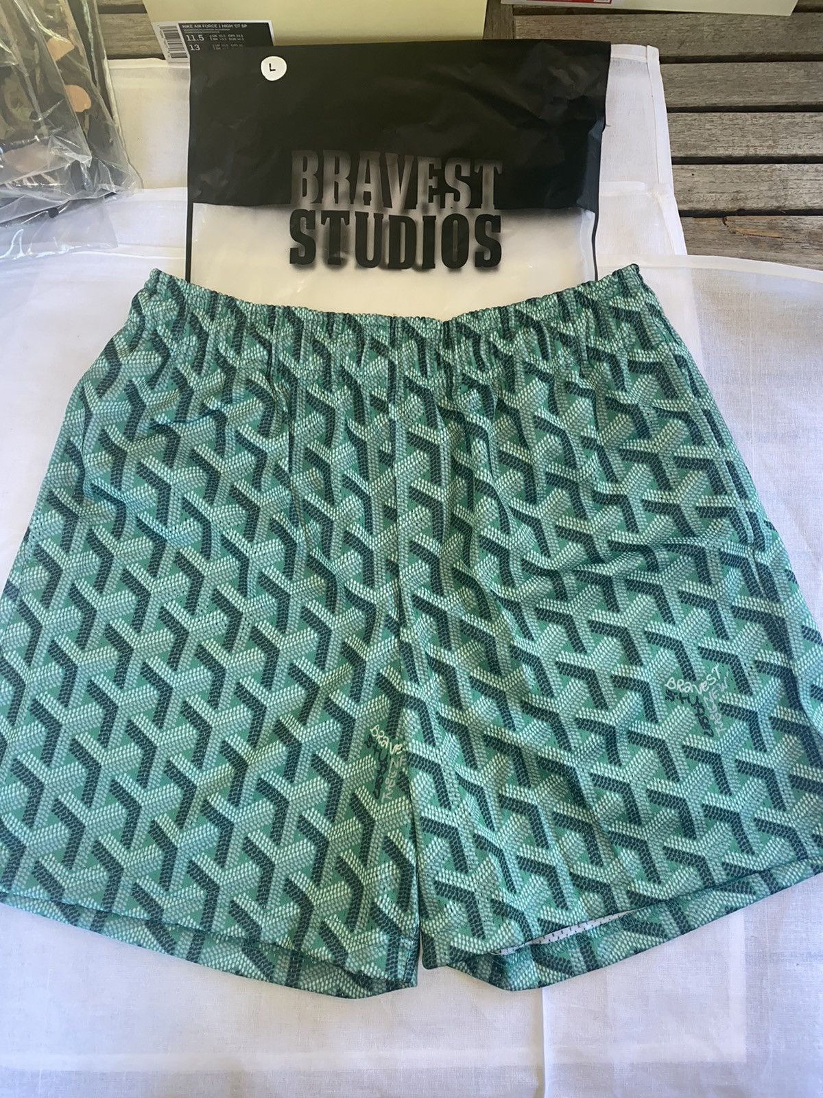 Bravest Studios Bravest Studios Cotton Candy Blue Camo LV Shorts, L, Grailed