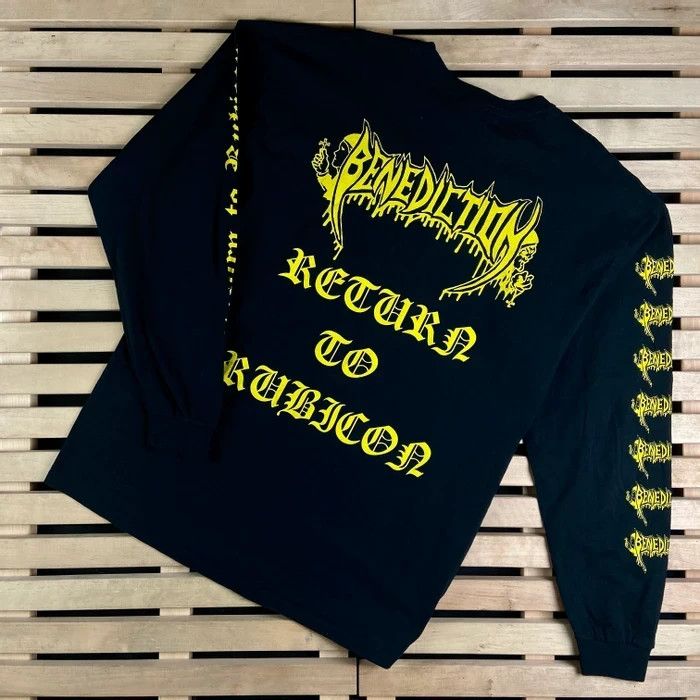 Band Tees Mens Vintage T Shirt Long Sleeve Benediction Size XL Size US XL / EU 56 / 4 - 4 Thumbnail