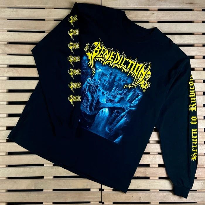 Band Tees Mens Vintage T Shirt Long Sleeve Benediction Size XL Size US XL / EU 56 / 4 - 1 Thumbnail