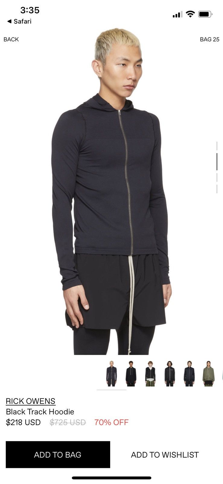 Rick Owens Rick Owens Performa Zip-Up Hoodie Size US S / EU 44-46 / 1 - 2 Thumbnail