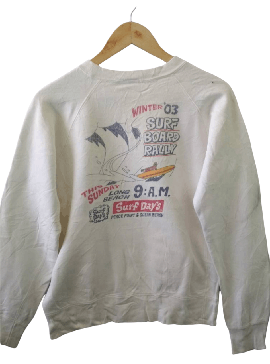 Vintage 2003 Surf Days LONGBOARDERS Sweatshirt Hip Hop Swag Rap Size US S / EU 44-46 / 1 - 1 Thumbnail