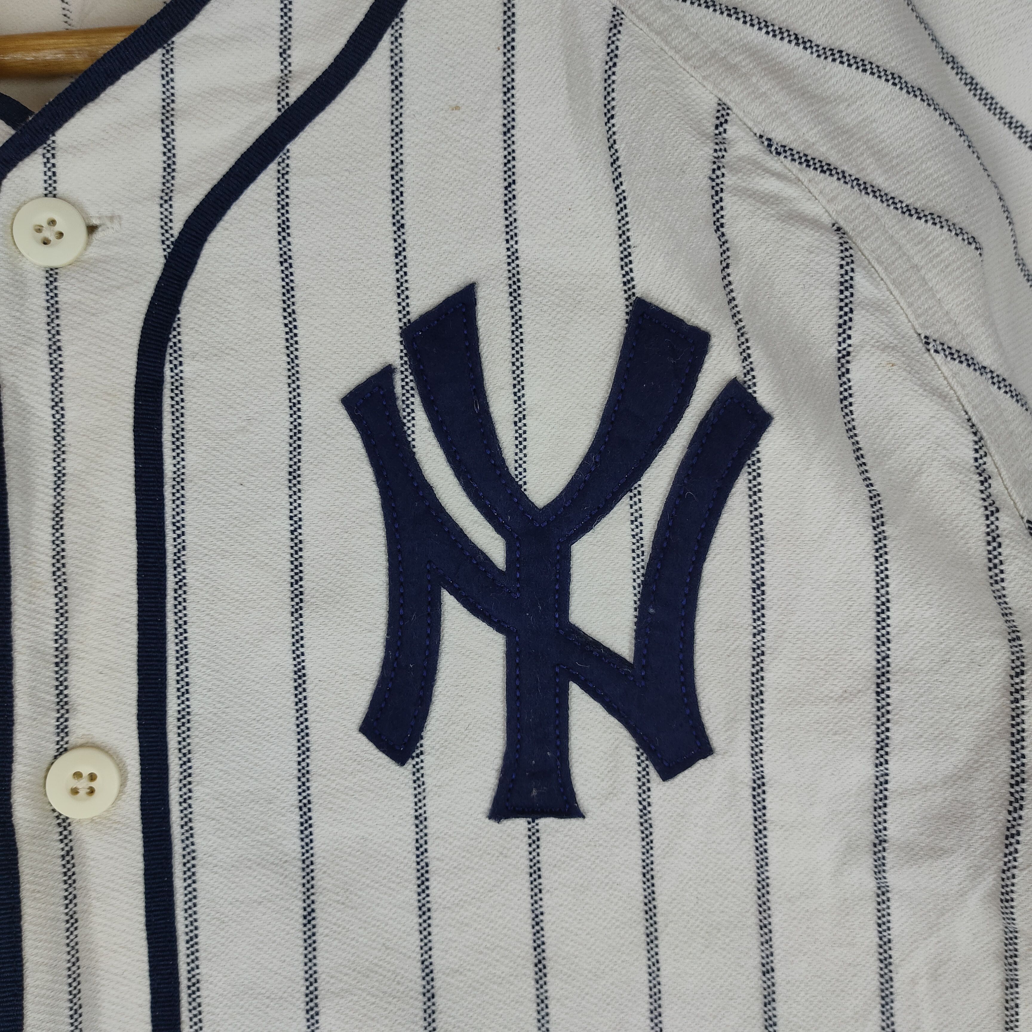 MLB × Majestic × New York Yankees NEW YORK NY Embroidery Full Button Sportman Canvas Shirt Size US M / EU 48-50 / 2 - 3 Thumbnail
