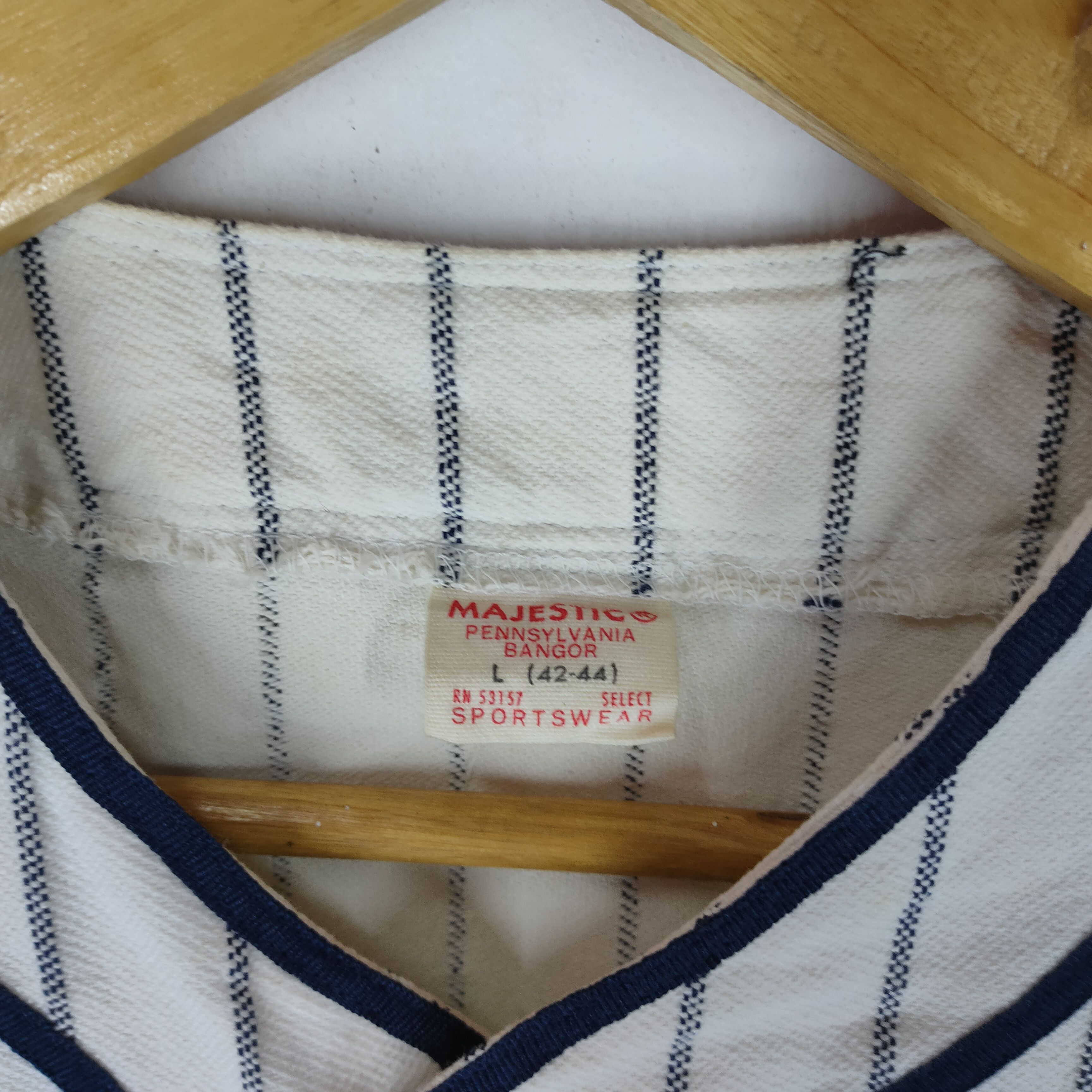 MLB × Majestic × New York Yankees NEW YORK NY Embroidery Full Button Sportman Canvas Shirt Size US M / EU 48-50 / 2 - 7 Thumbnail