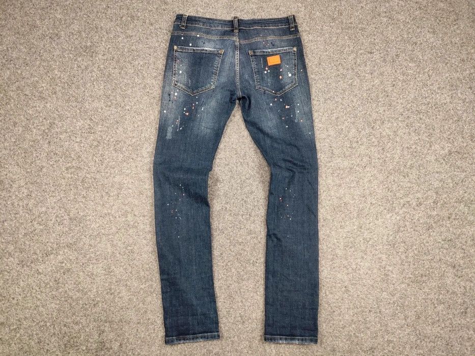 Japanese Brand Designer My Brand Slim Jeans Distressed Paint Blue Denim Size US 33 - 6 Thumbnail
