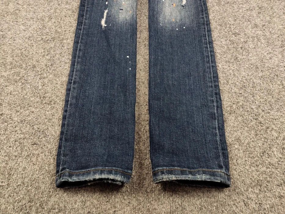 Japanese Brand Designer My Brand Slim Jeans Distressed Paint Blue Denim Size US 33 - 4 Thumbnail