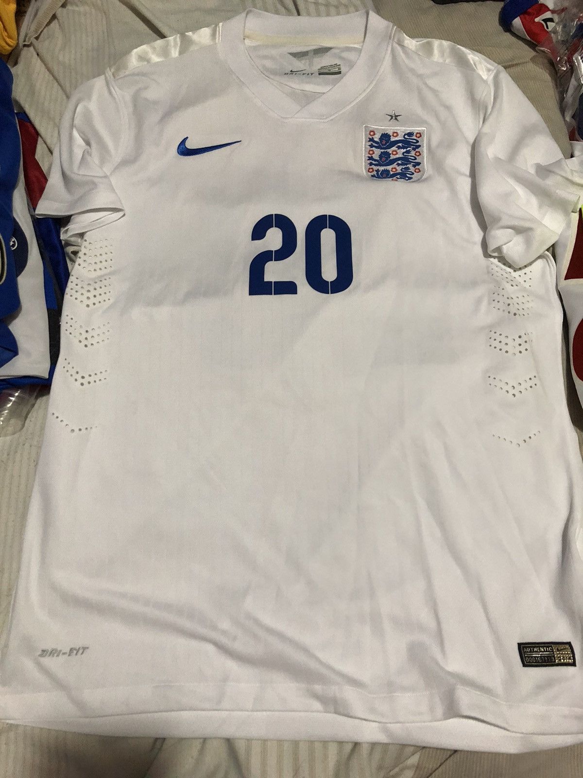 England 14/16 player issue home shirt #20 Lallana
