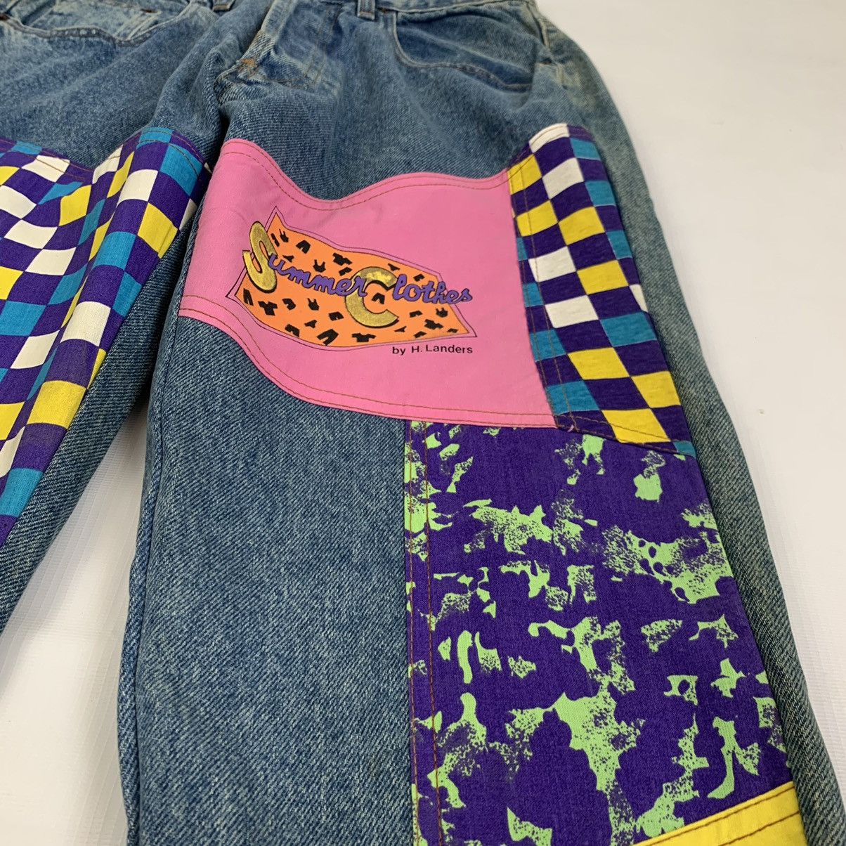 Vintage Vintage Designer H. Landers Patchwork Style Denim Jeans Pant Size US 27 - 5 Thumbnail