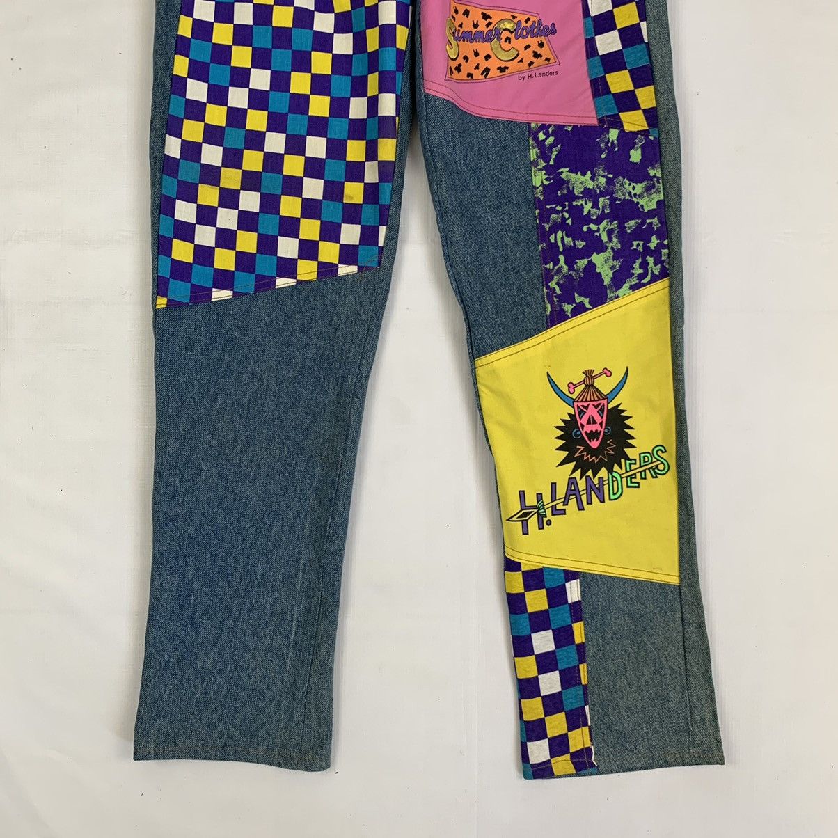 Vintage Vintage Designer H. Landers Patchwork Style Denim Jeans Pant Size US 27 - 3 Thumbnail