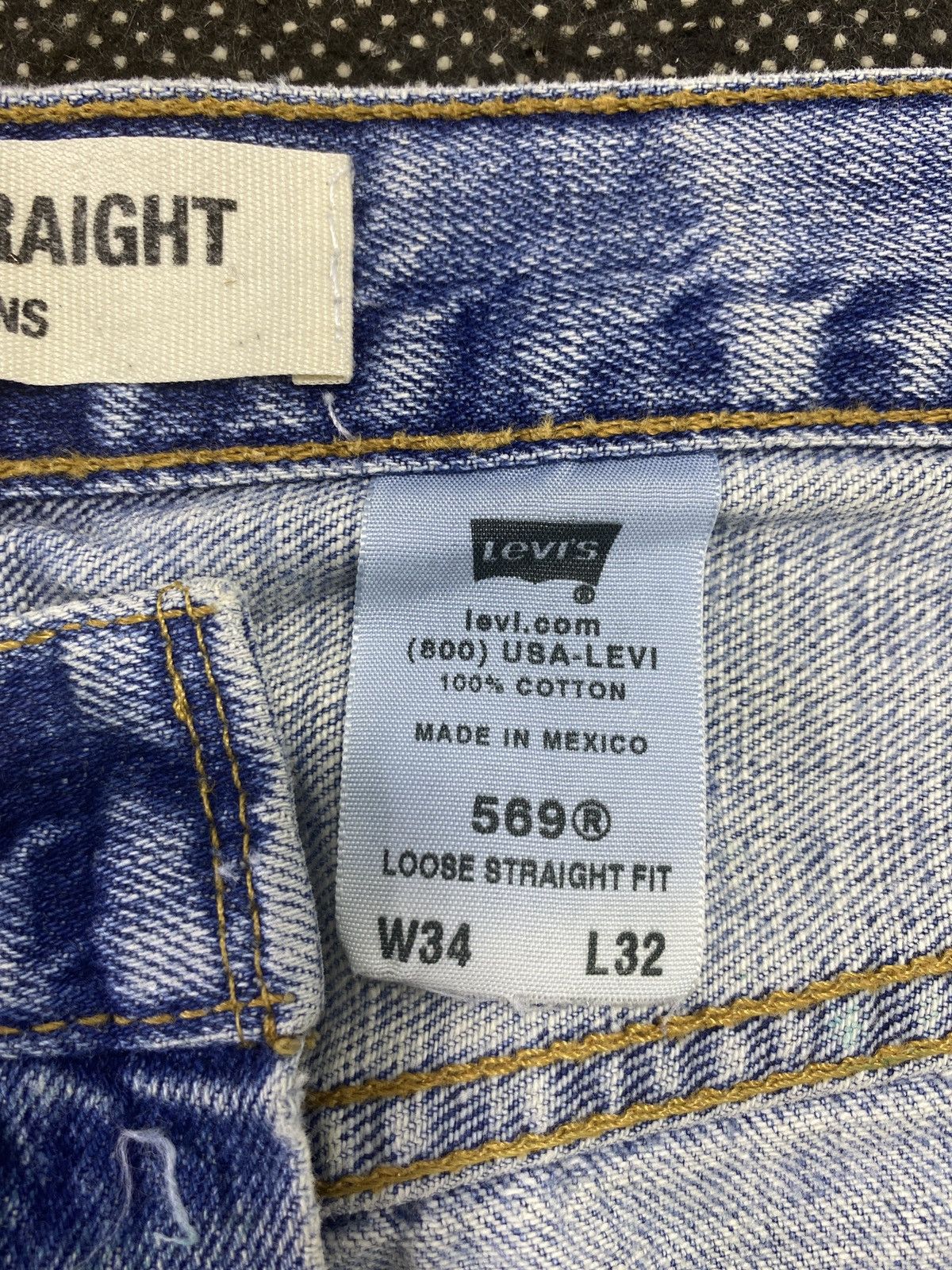 Jean VINTAGE LEVIS 569 BLUE WASH JEANS -J491 Size US 35 - 7 Thumbnail