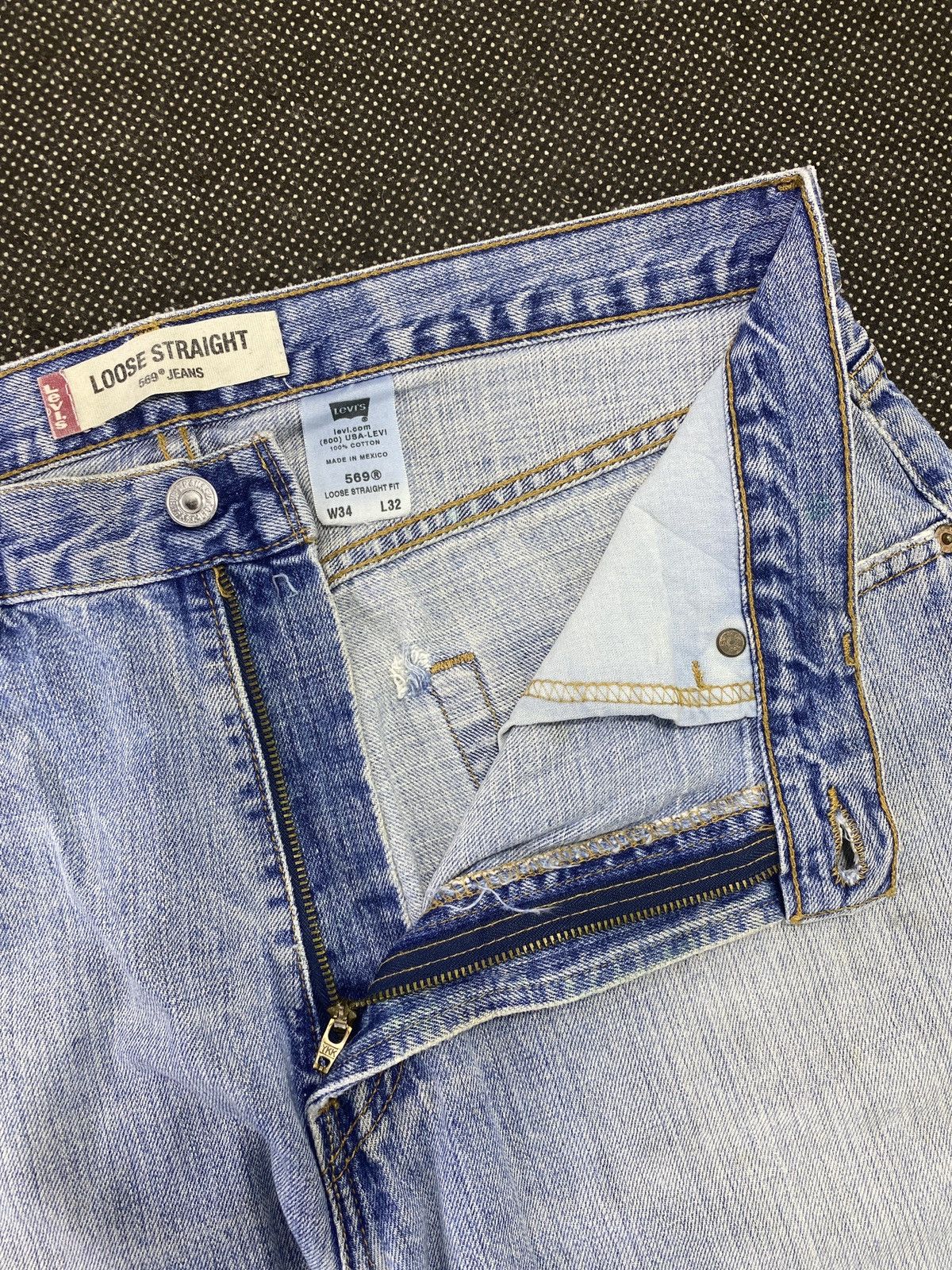 Jean VINTAGE LEVIS 569 BLUE WASH JEANS -J491 Size US 35 - 5 Thumbnail