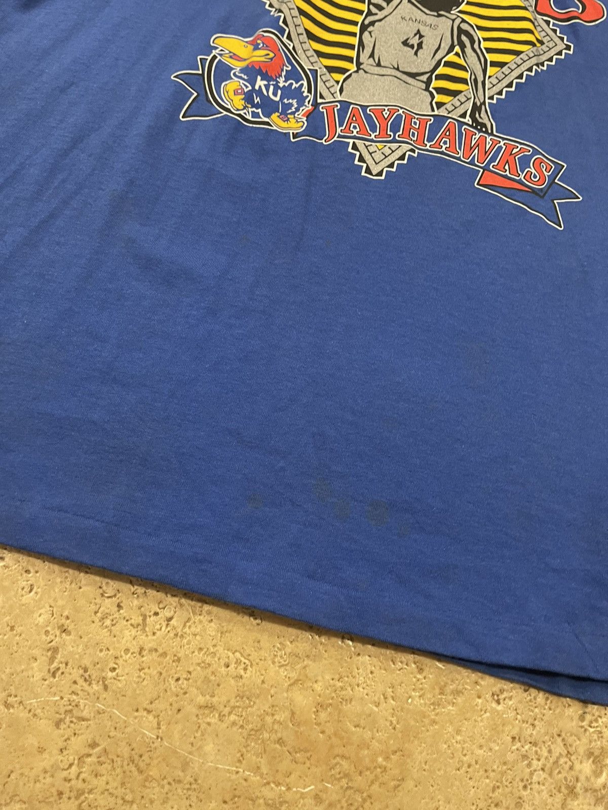 NCAA Vintage Kansas Jayhawks NCAA 1991 Final Four Blue Tee Size US XL / EU 56 / 4 - 9 Thumbnail