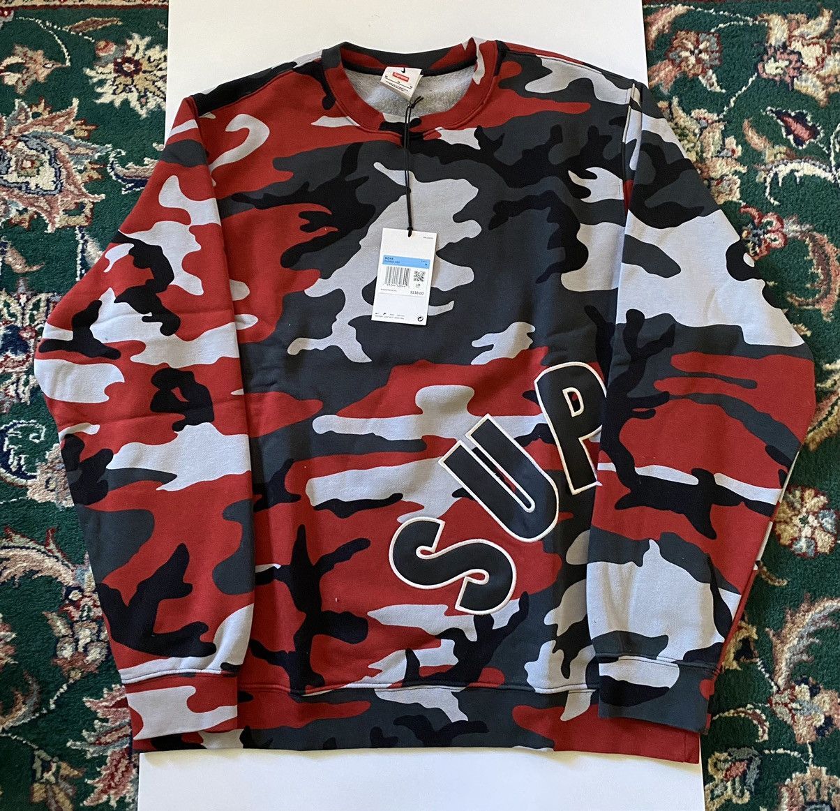 Nike x Supreme Arc Crewneck, Red Camo (L) In-hand Ready To Be Shipped! Sold  out