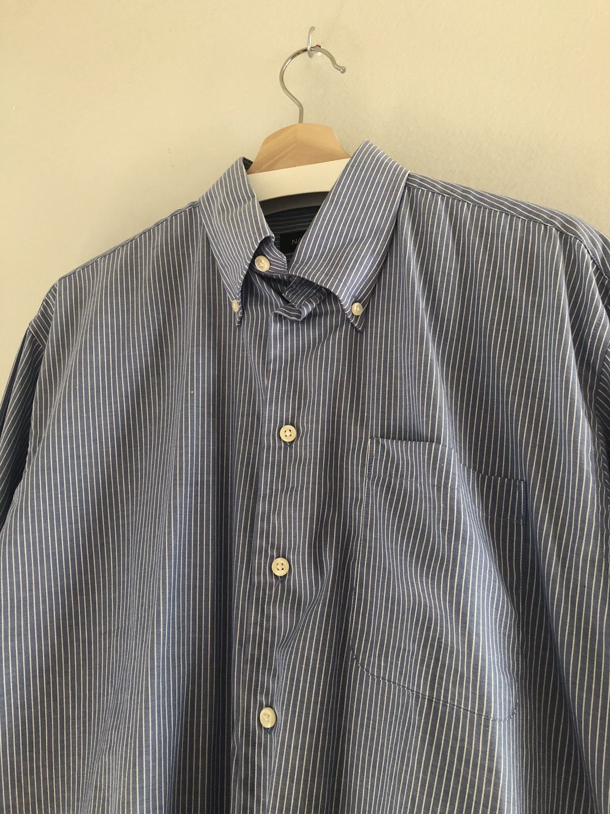 Nautica Vintage Nautica Striped Long Sleeve Button Shirt Blue/White Size US XL / EU 56 / 4 - 2 Thumbnail