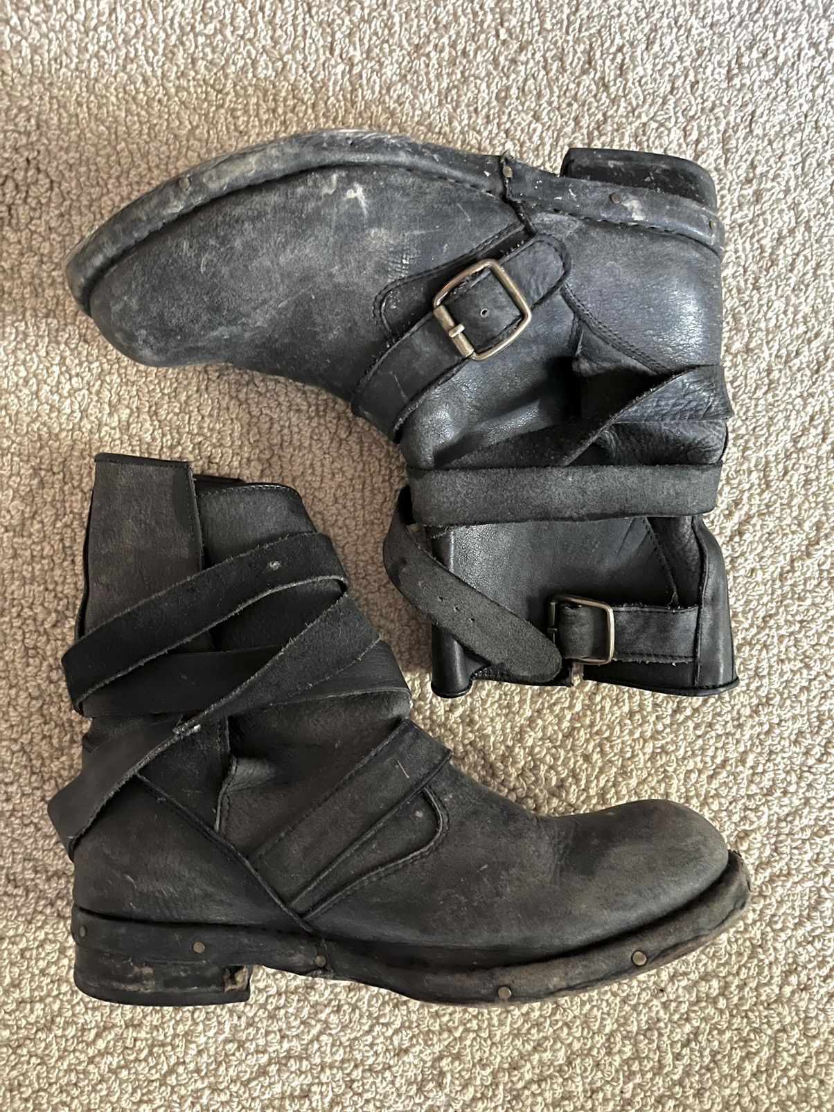 Vintage Panelled Biker Boots