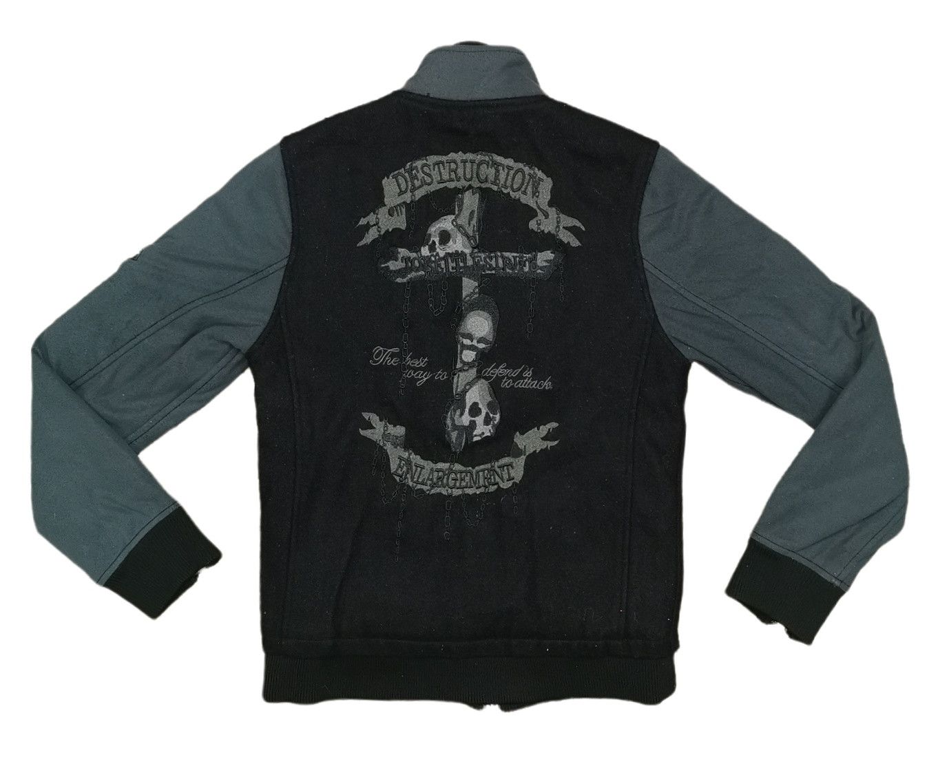 Seditionaries Cavaria Skull Wool Varsity Jacket Size US S / EU 44-46 / 1 - 1 Thumbnail