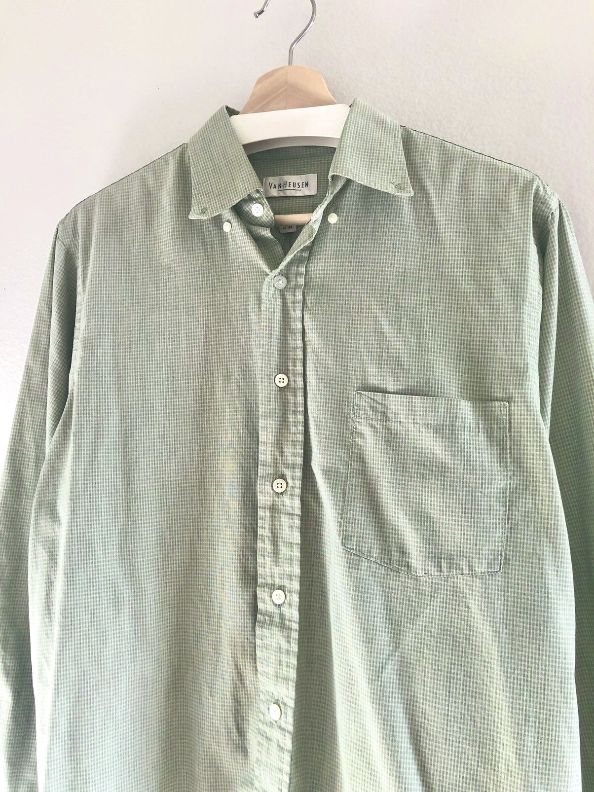 Van Heusen Vintage Van Heusen Plaid Check Button Camp Shirt Green Size US L / EU 52-54 / 3 - 1 Thumbnail