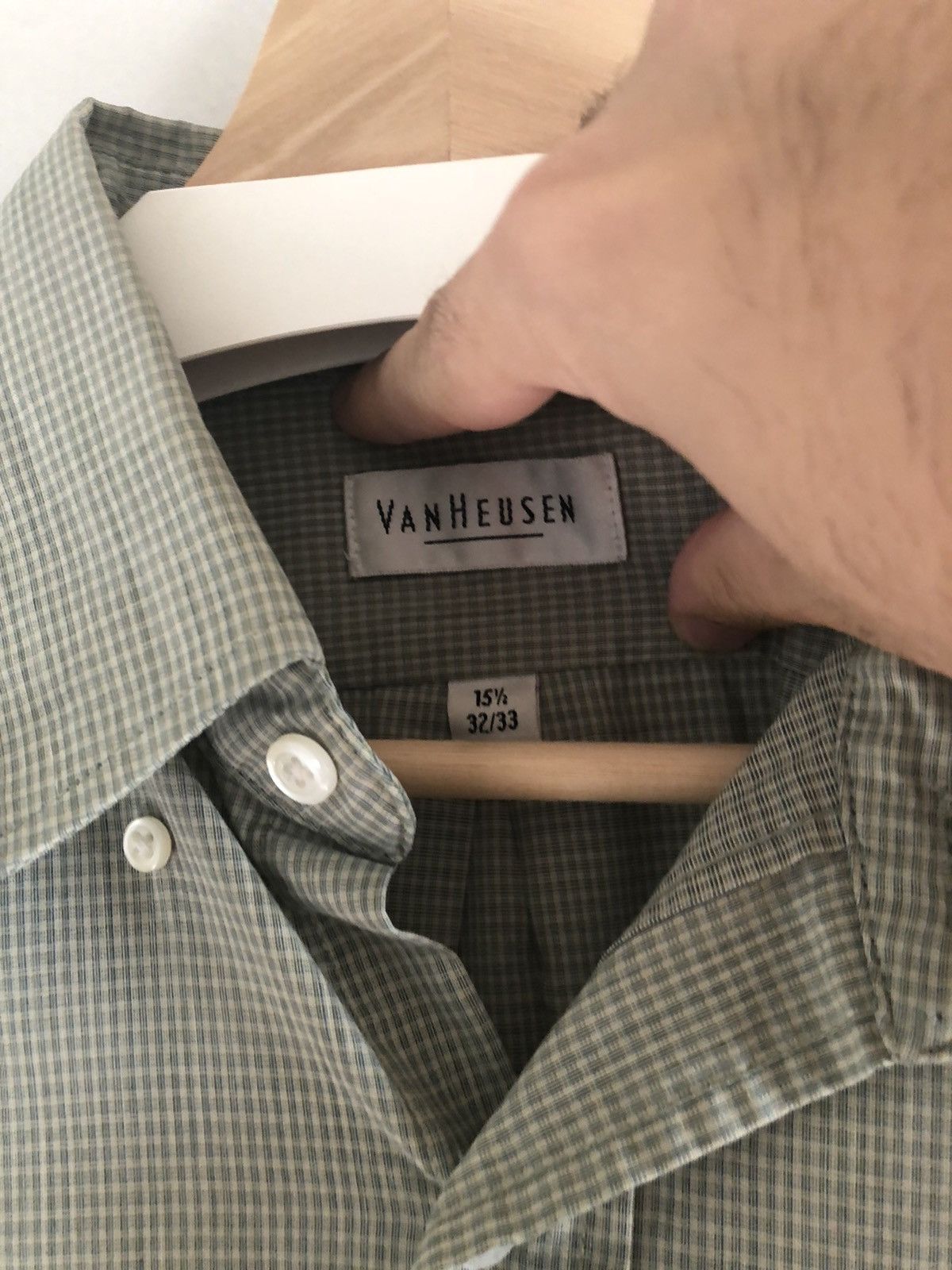 Van Heusen Vintage Van Heusen Plaid Check Button Camp Shirt Green Size US L / EU 52-54 / 3 - 3 Thumbnail