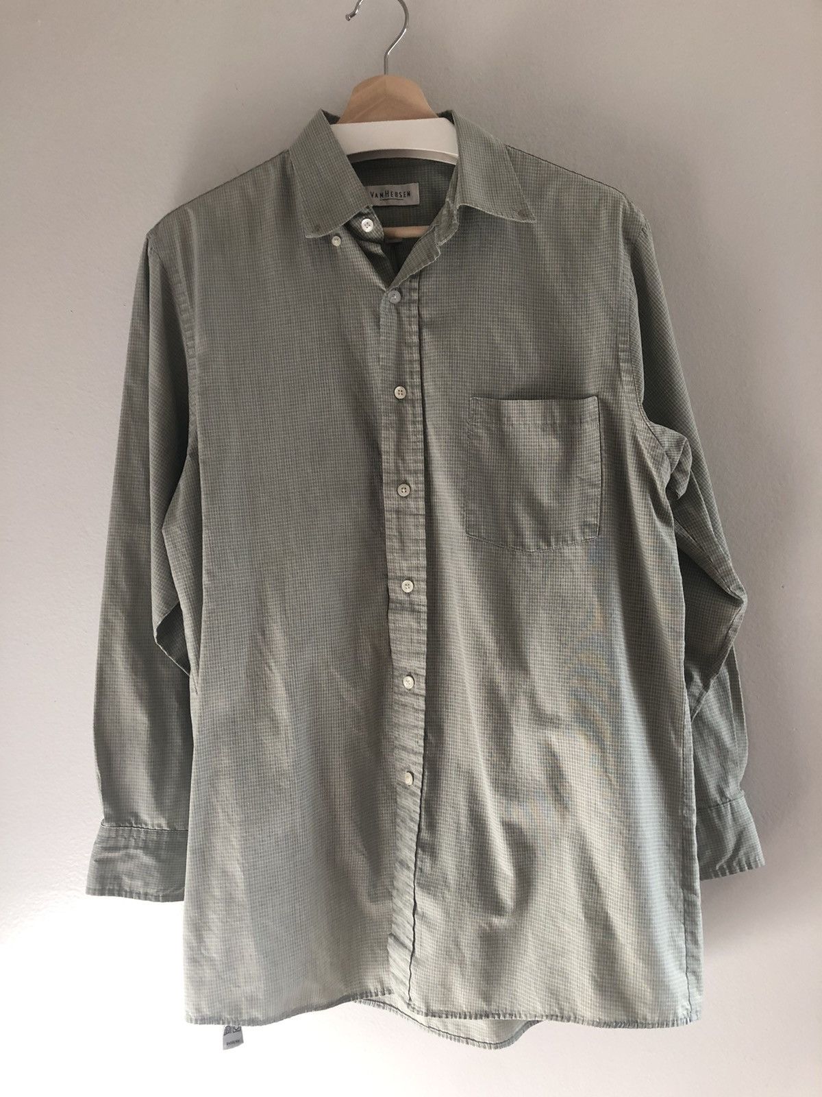 Van Heusen Vintage Van Heusen Plaid Check Button Camp Shirt Green Size US L / EU 52-54 / 3 - 5 Thumbnail