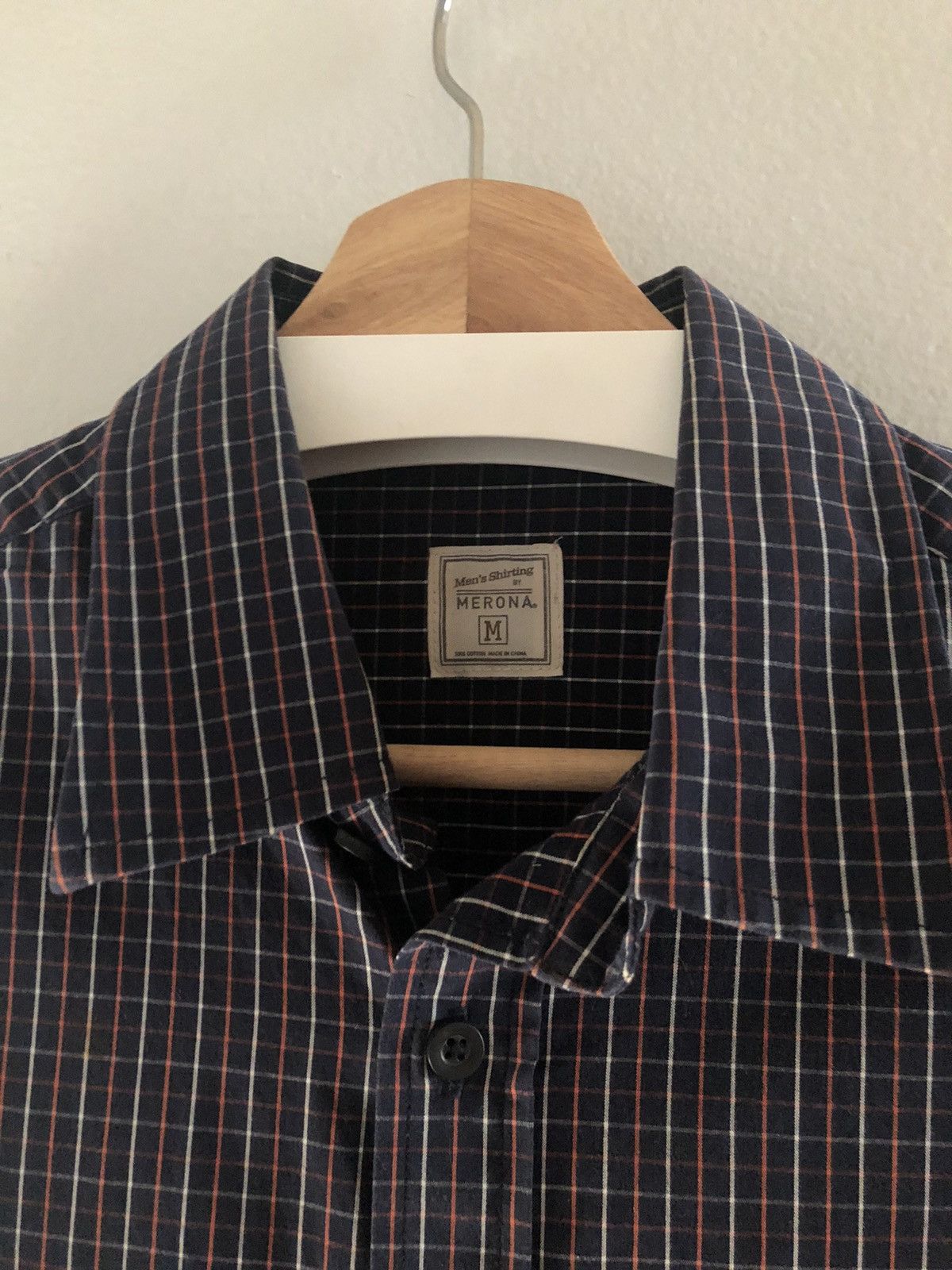 Merona Vintage Merona Plaid Check Button Camp Shirt Navy/Orange Size US XL / EU 56 / 4 - 4 Thumbnail