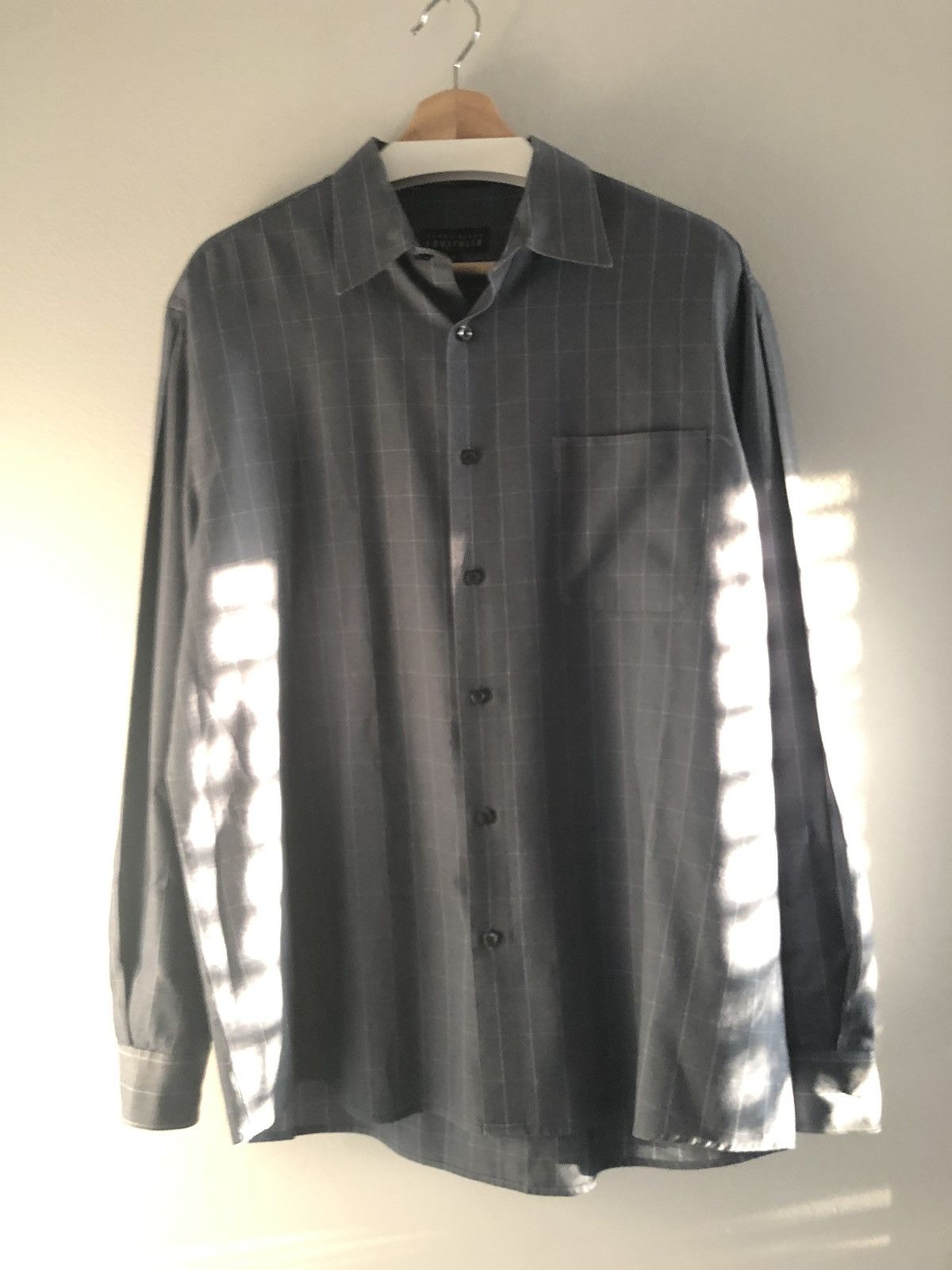 Perry Ellis Vintage Perry Ellis Windowpane Check Button Shirt Blue/Gray Size US XL / EU 56 / 4 - 4 Thumbnail