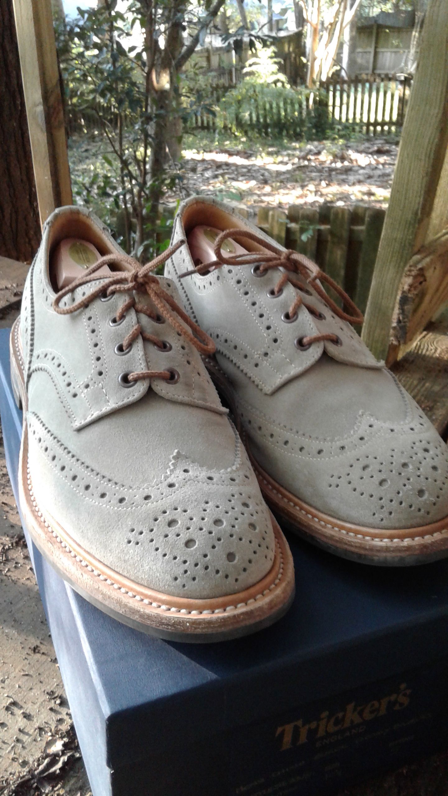 Trickers Bourton Chino Suede Derby Brogues Size US 10.5 / EU 43-44 - 2 Preview