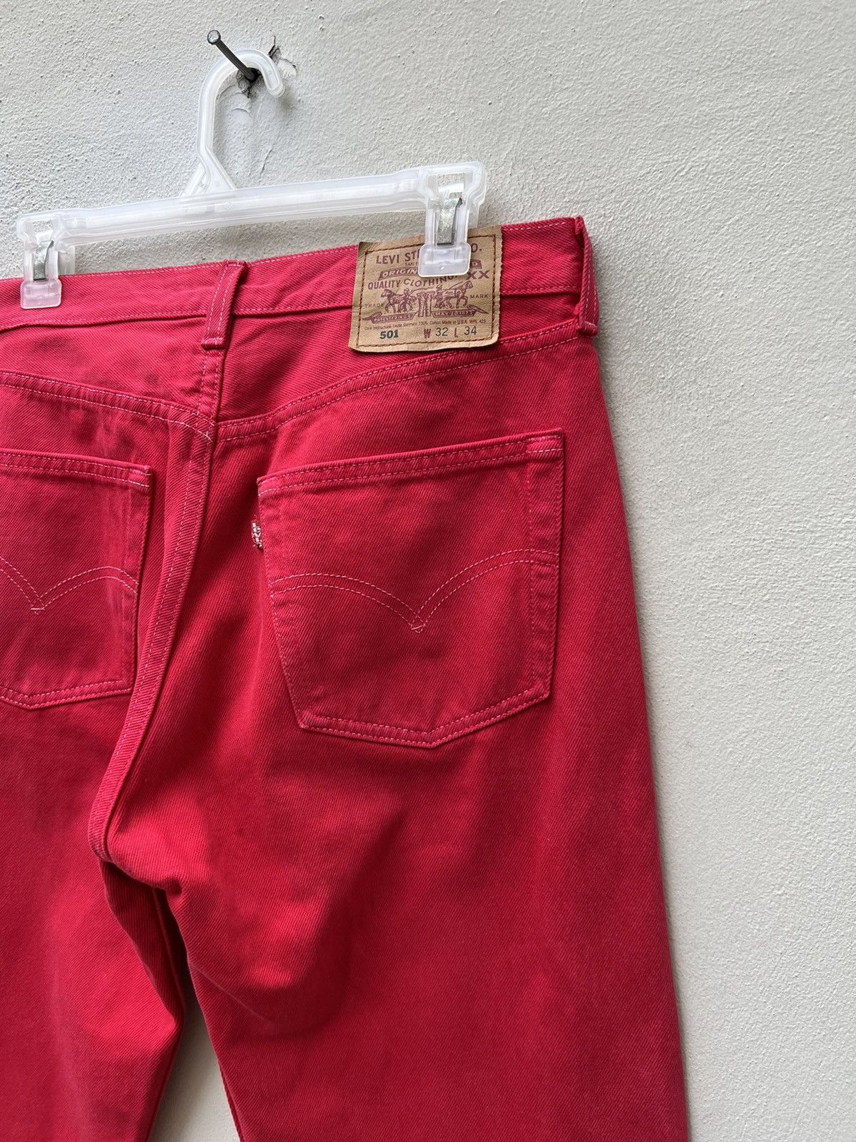 Levi's Vintage 1999 Levi’s 501 Fade Red Denim Jeans Size US 31 - 17 Thumbnail