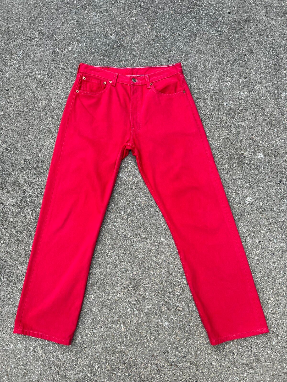 Vintage Vintage 1999 Levi’s 501 Fade Red Denim Jeans Size US 31 - 1 Preview