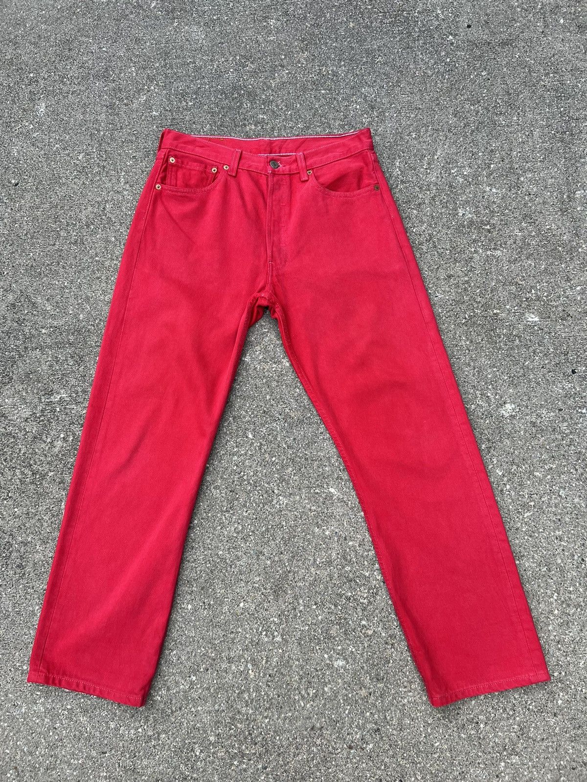 Levi's Vintage 1999 Levi’s 501 Fade Red Denim Jeans Size US 31 - 1 Thumbnail