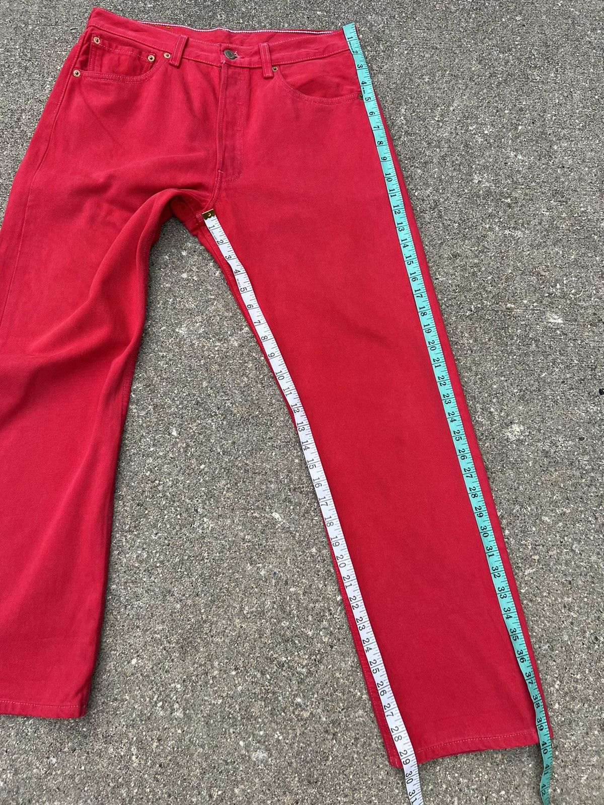 Levi's Vintage 1999 Levi’s 501 Fade Red Denim Jeans Size US 31 - 3 Thumbnail